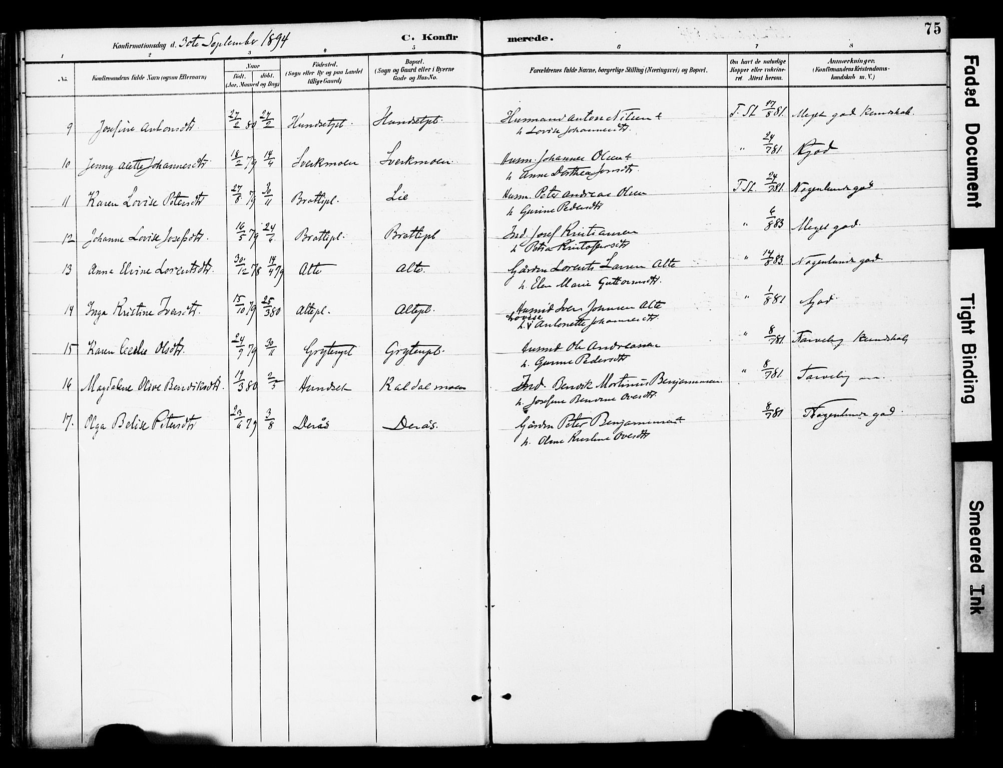Ministerialprotokoller, klokkerbøker og fødselsregistre - Nord-Trøndelag, SAT/A-1458/742/L0409: Parish register (official) no. 742A02, 1891-1905, p. 75