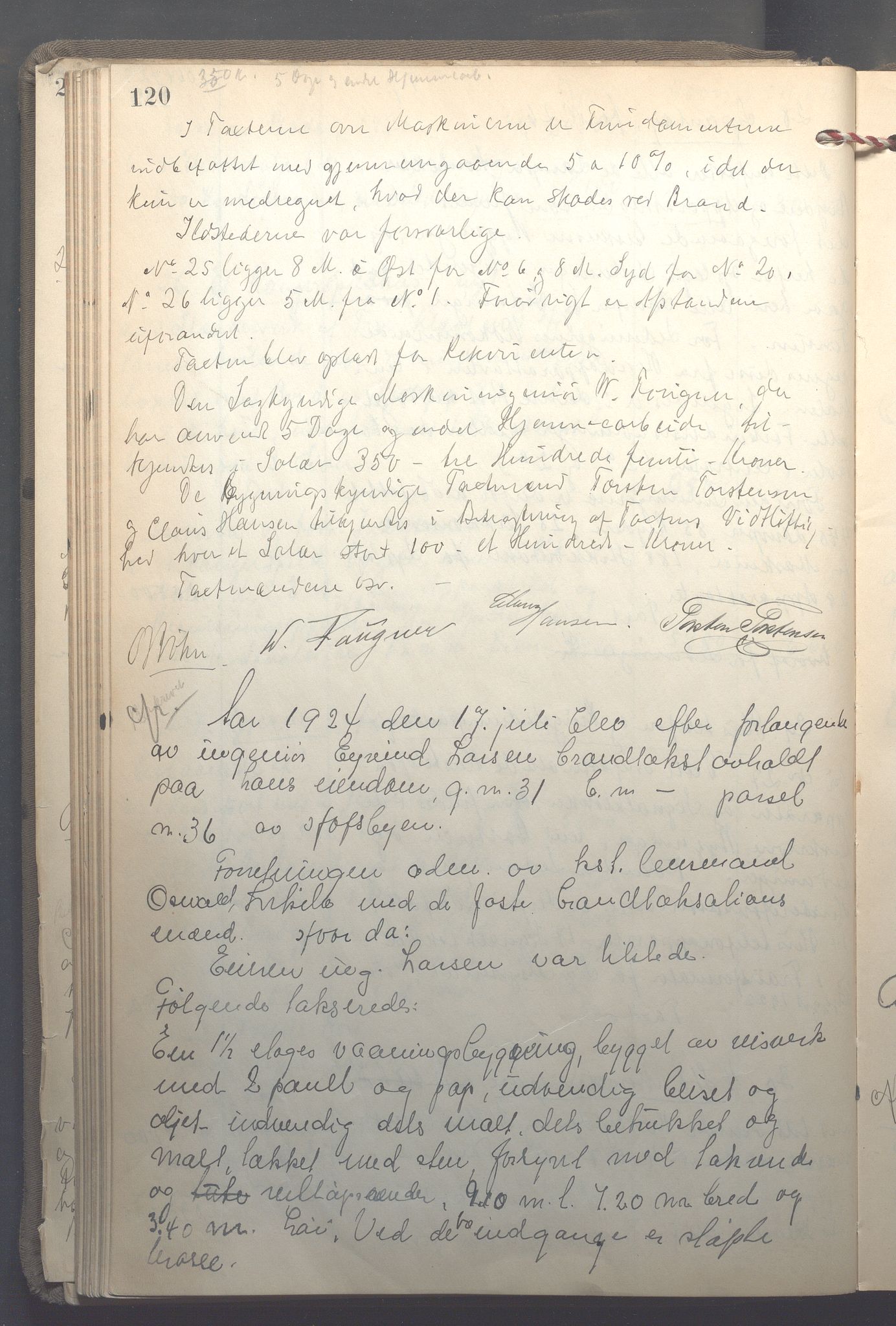 Lensmennene i Aker, OBA/A-10133/F/Fb/L0002: Branntakstprotokoll, 1922-1929, p. 120