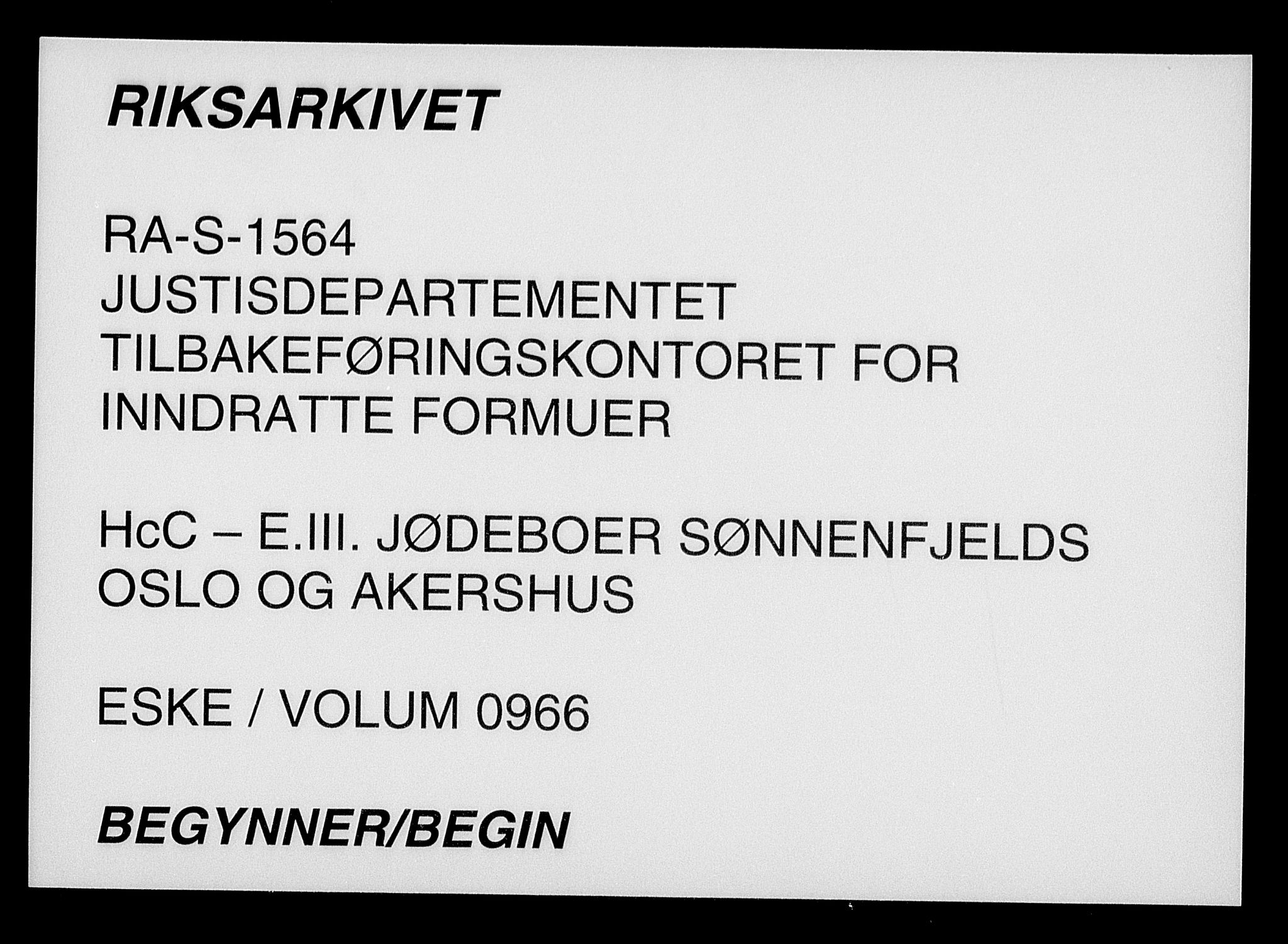 Justisdepartementet, Tilbakeføringskontoret for inndratte formuer, AV/RA-S-1564/H/Hc/Hcc/L0966: --, 1945-1947, p. 1