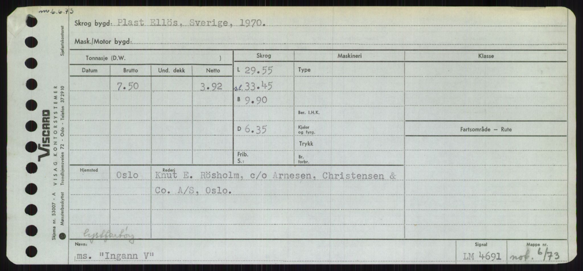 Sjøfartsdirektoratet med forløpere, Skipsmålingen, RA/S-1627/H/Ha/L0003/0001: Fartøy, Hilm-Mar / Fartøy, Hilm-Kol, p. 313