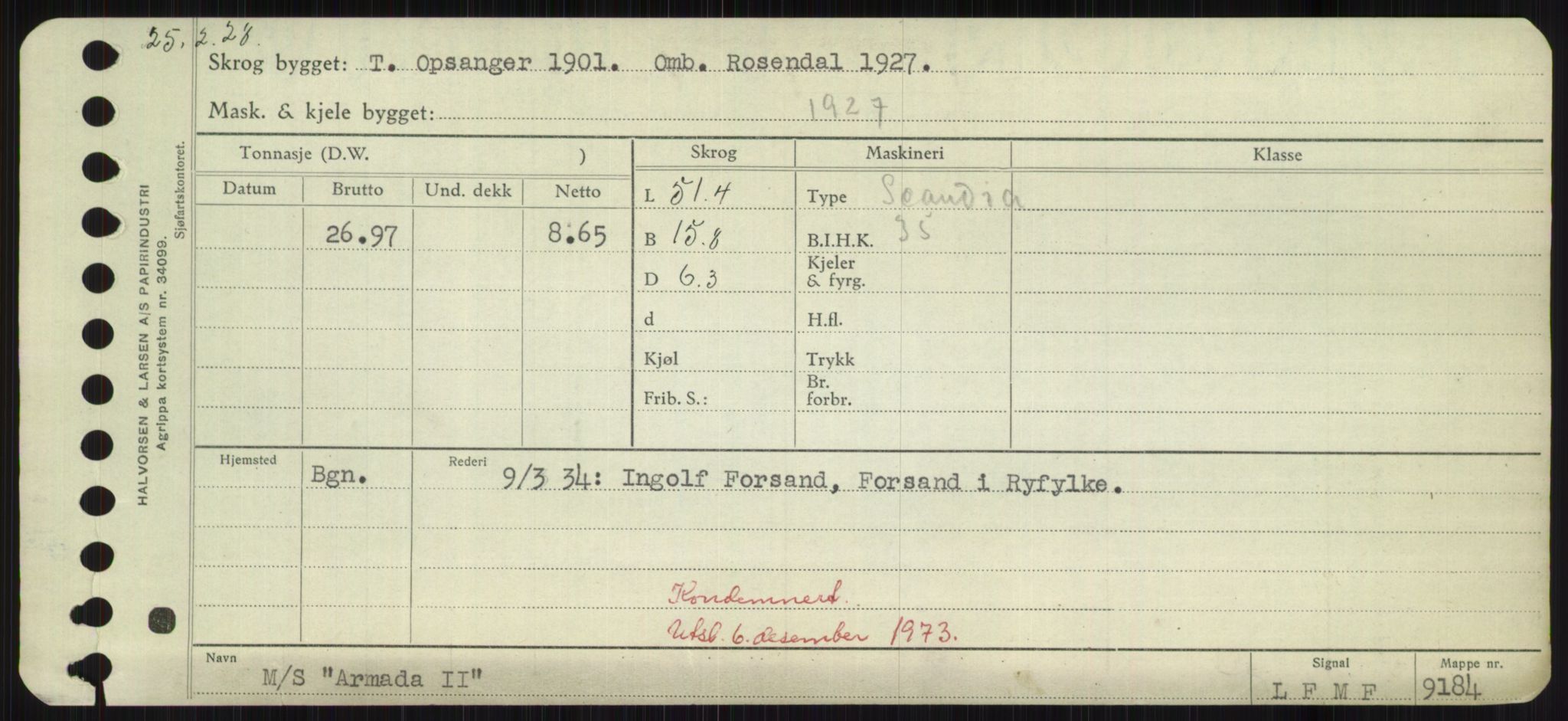 Sjøfartsdirektoratet med forløpere, Skipsmålingen, RA/S-1627/H/Hd/L0002: Fartøy, Apa-Axe, p. 129