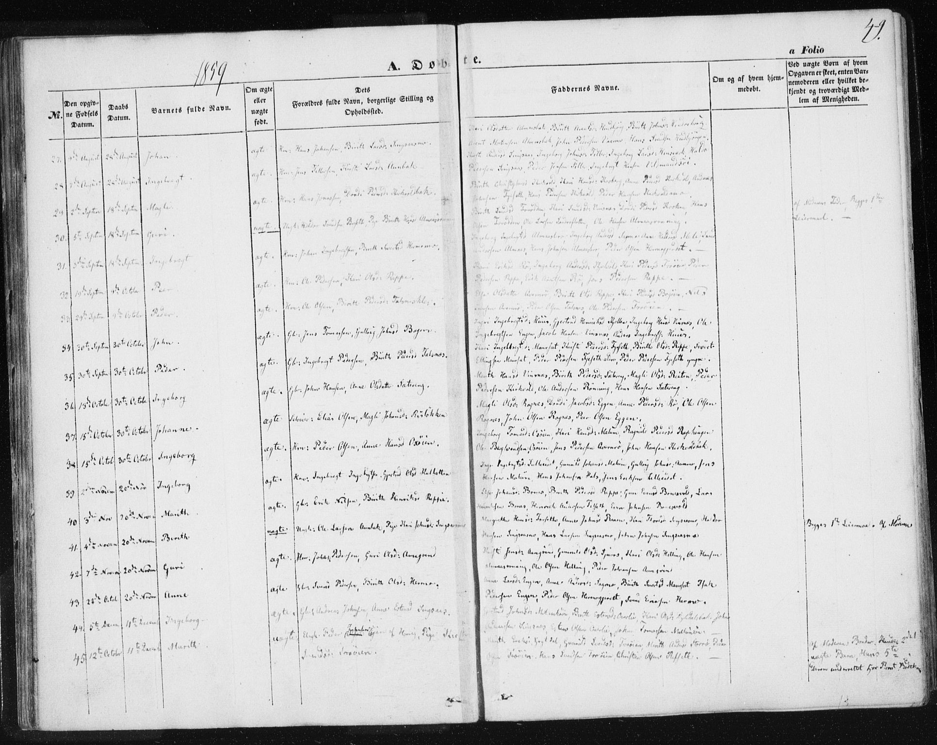 Ministerialprotokoller, klokkerbøker og fødselsregistre - Sør-Trøndelag, SAT/A-1456/685/L0964: Parish register (official) no. 685A06 /2, 1846-1859, p. 49