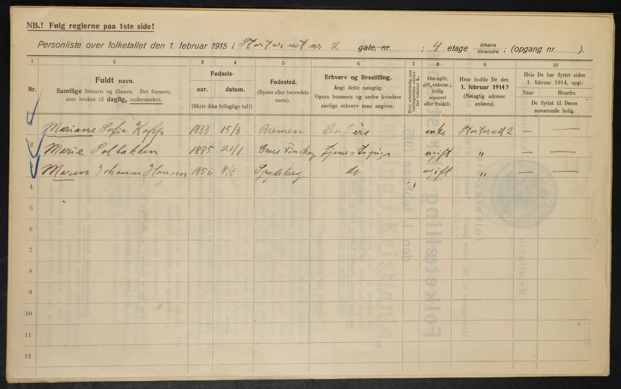 OBA, Municipal Census 1915 for Kristiania, 1915, p. 103774