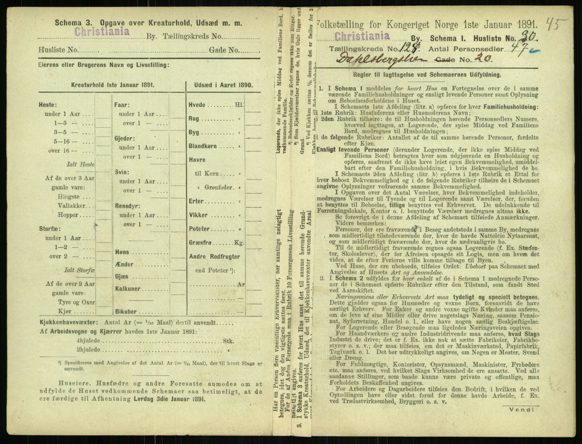 RA, 1891 census for 0301 Kristiania, 1891, p. 68581