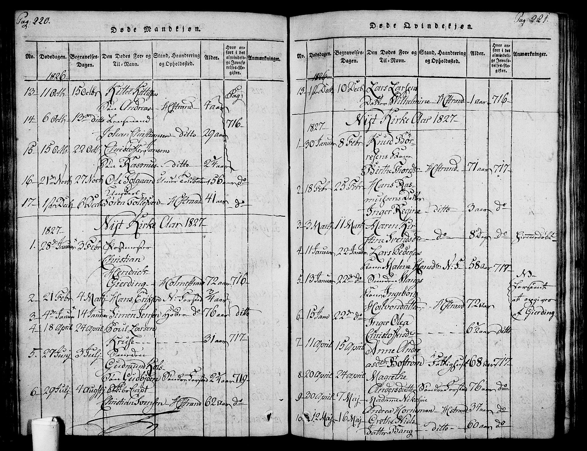 Holmestrand kirkebøker, AV/SAKO-A-346/F/Fa/L0001: Parish register (official) no. 1, 1814-1840, p. 220-221