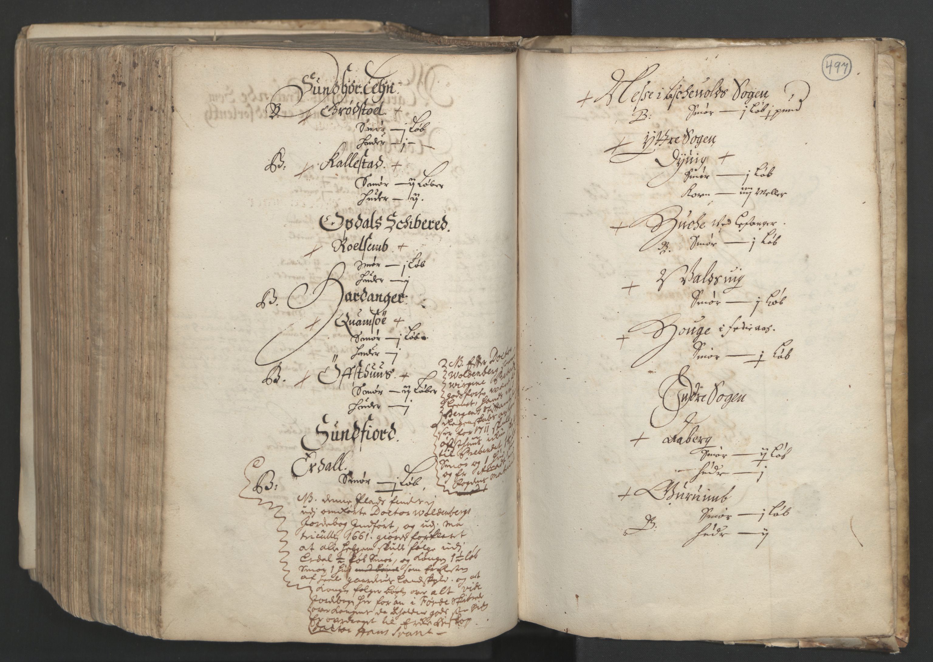 Rentekammeret inntil 1814, Realistisk ordnet avdeling, AV/RA-EA-4070/L/L0025/0001: Bergen lagdømme: / [B]: Kronens jordebok. Nordhordland, Sunnhordland, Ytre Sogn, Indre Sogn, Sunnfjord, Nordfjord, Sunnmøre, Hardanger med Halsnøy kloster, Lyse kloster, Apostelgodset, Munkeliv og St. Hans kloster, Alle helgen gods, Lagstolen gods, Ove Jenssøns gods på Voss, 1661, p. 496b-497a