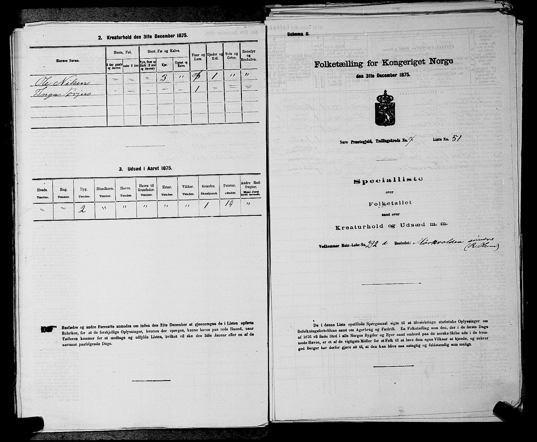 SAKO, 1875 census for 0633P Nore, 1875, p. 883