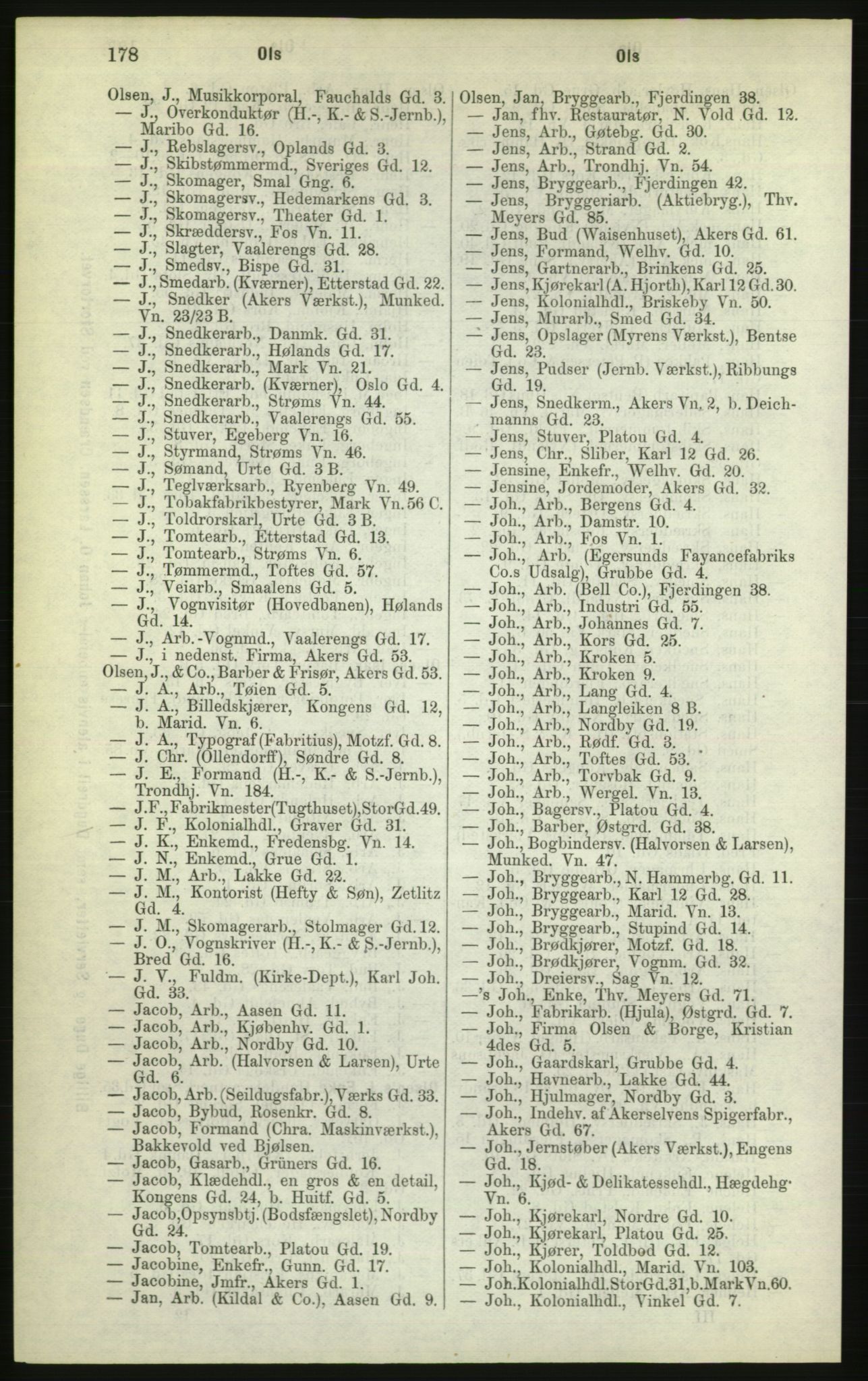 Kristiania/Oslo adressebok, PUBL/-, 1882, p. 178