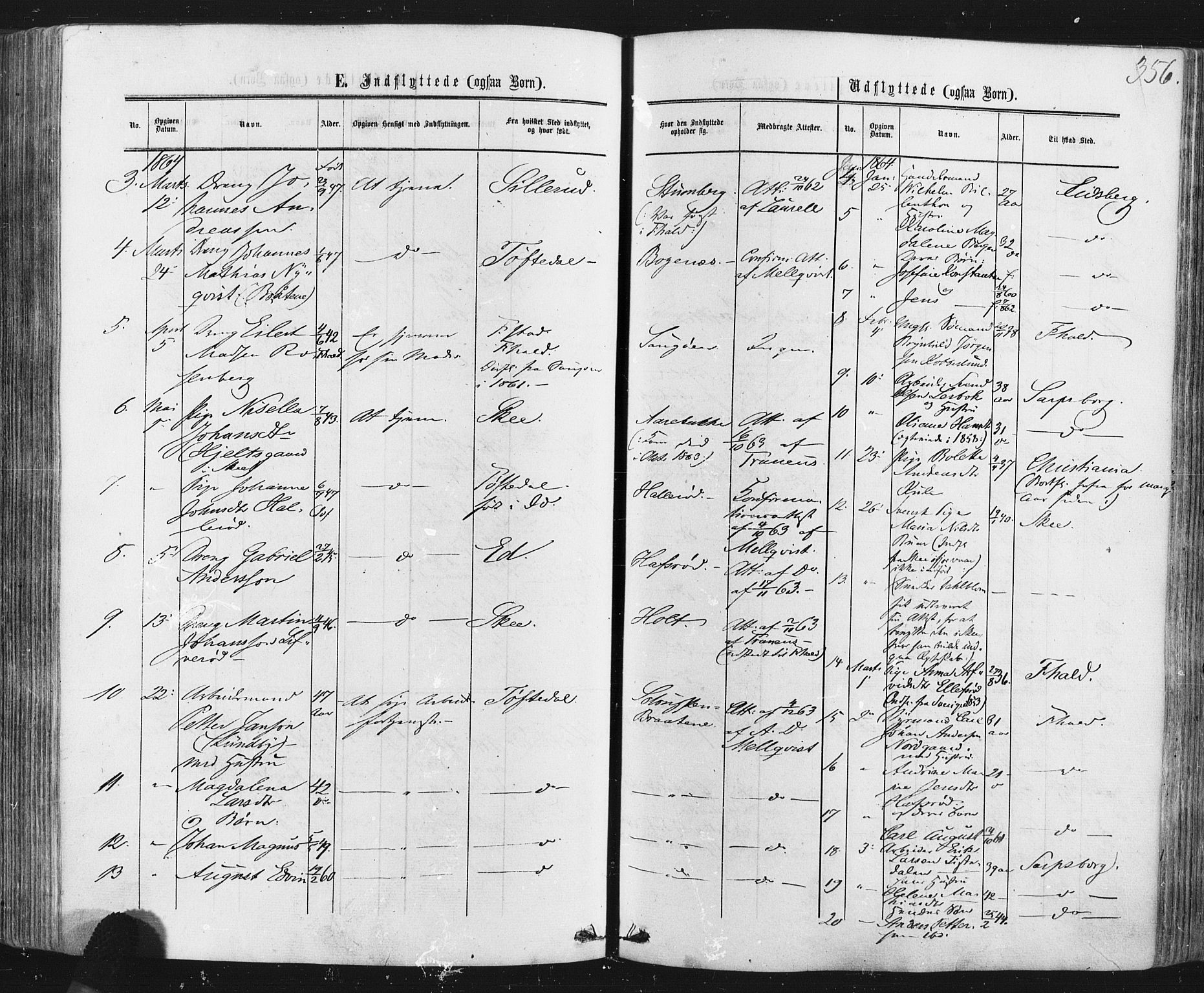 Idd prestekontor Kirkebøker, AV/SAO-A-10911/F/Fc/L0005: Parish register (official) no. III 5, 1861-1877, p. 356