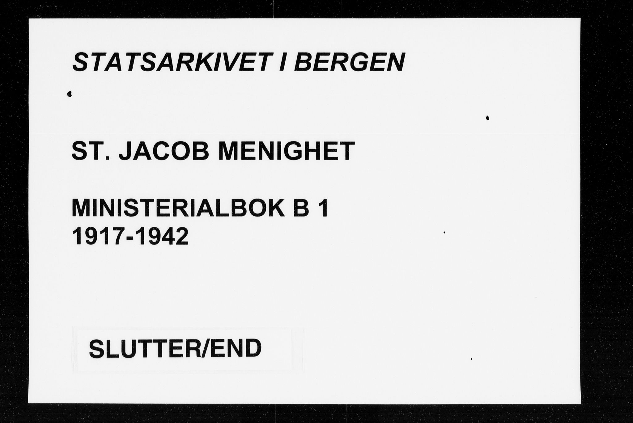 St. Jacob sokneprestembete, AV/SAB-A-78001/H/Haa/L0003: Parish register (official) no. B 1, 1917-1942