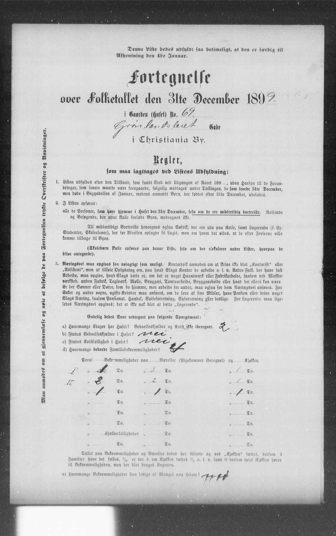 OBA, Municipal Census 1899 for Kristiania, 1899, p. 4335