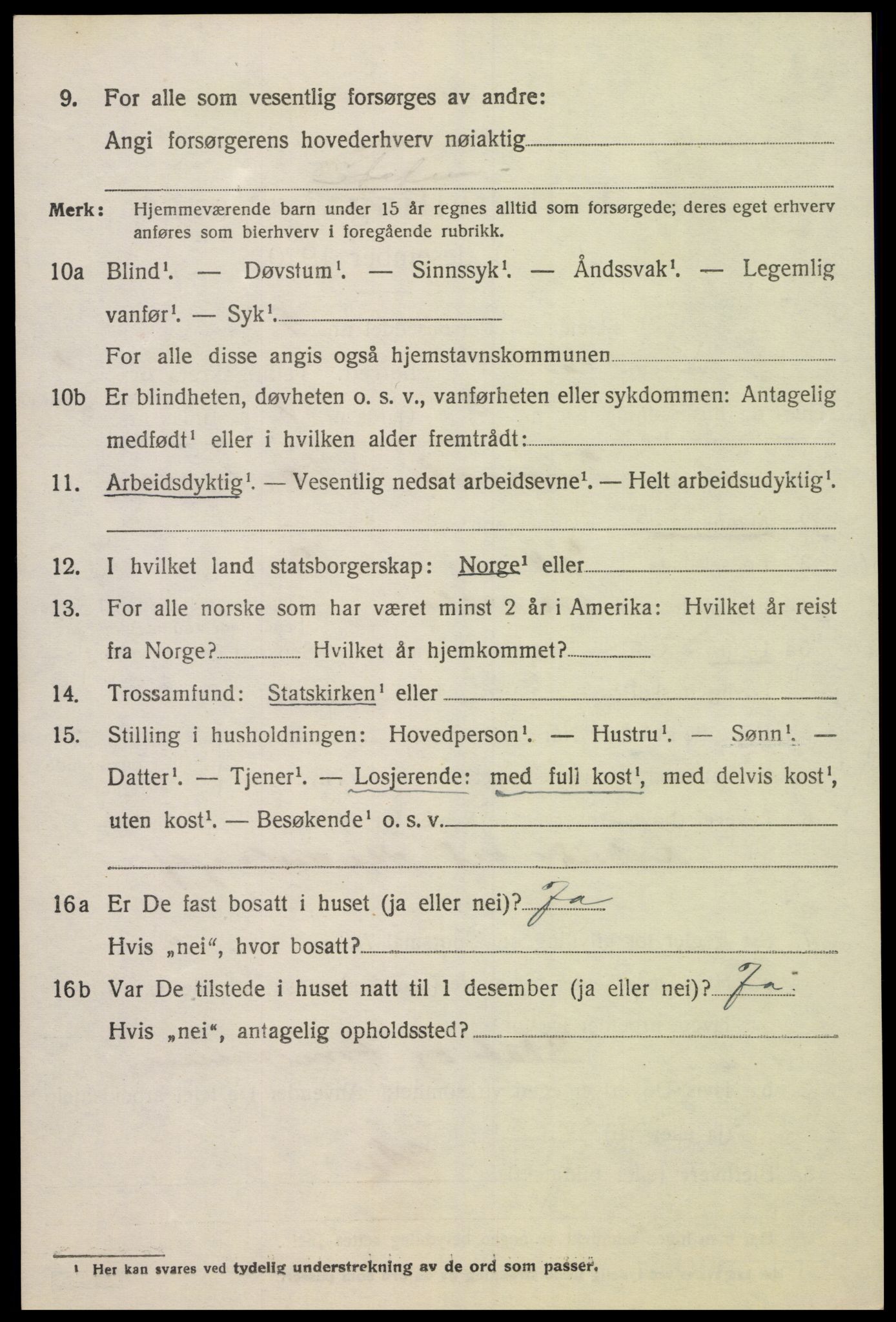 SAK, 1920 census for Vennesla, 1920, p. 965