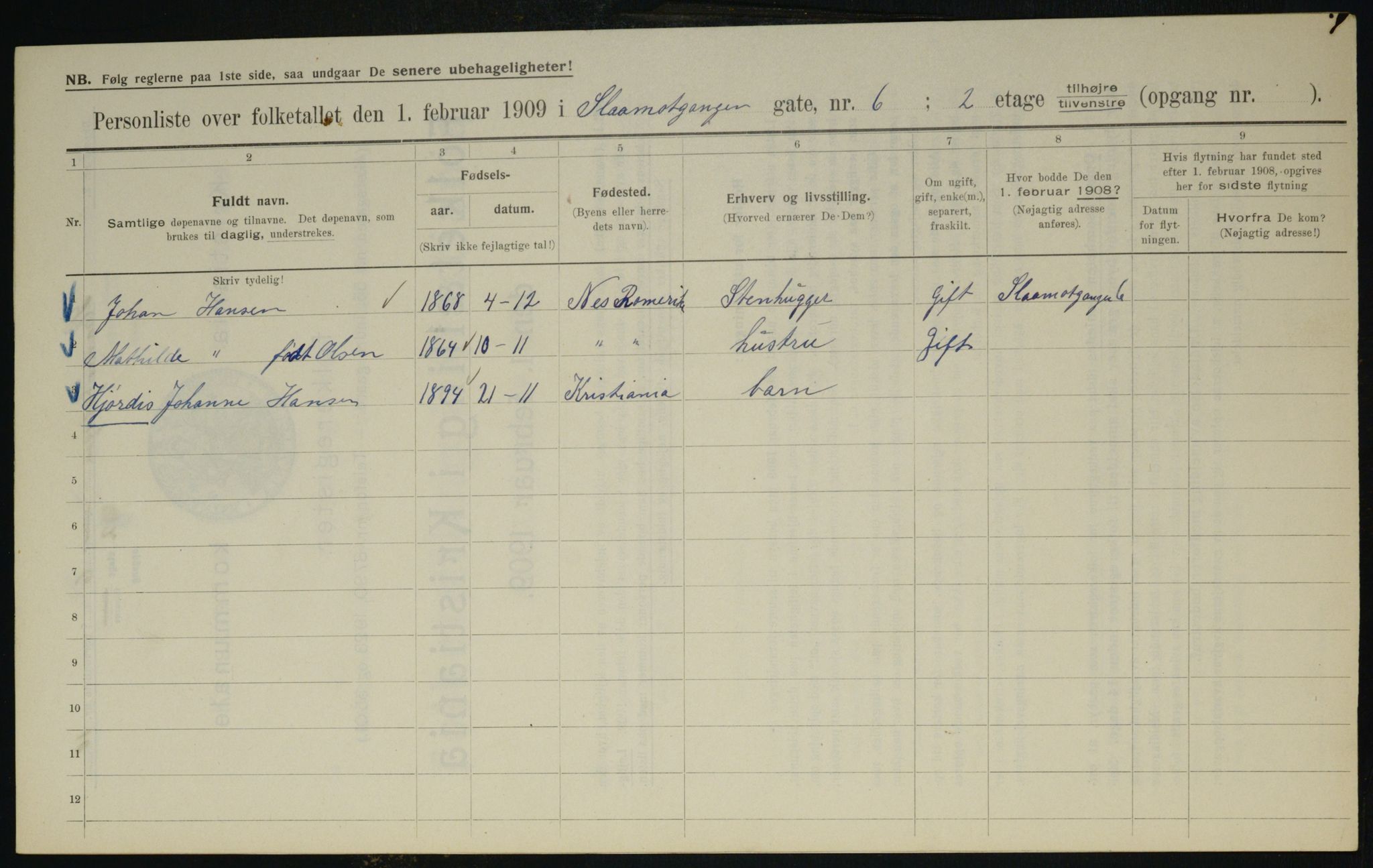 OBA, Municipal Census 1909 for Kristiania, 1909, p. 87938