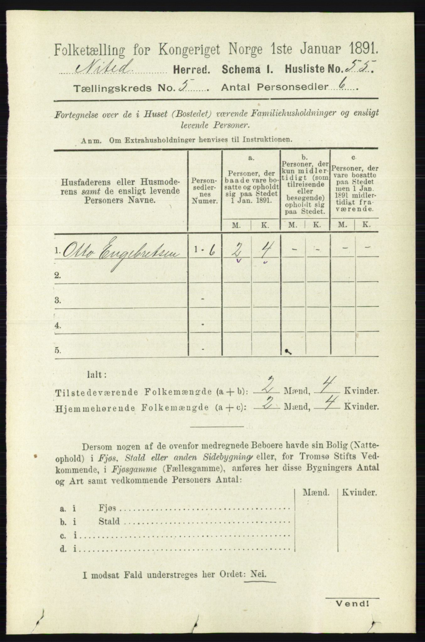 RA, 1891 census for 0233 Nittedal, 1891, p. 2171