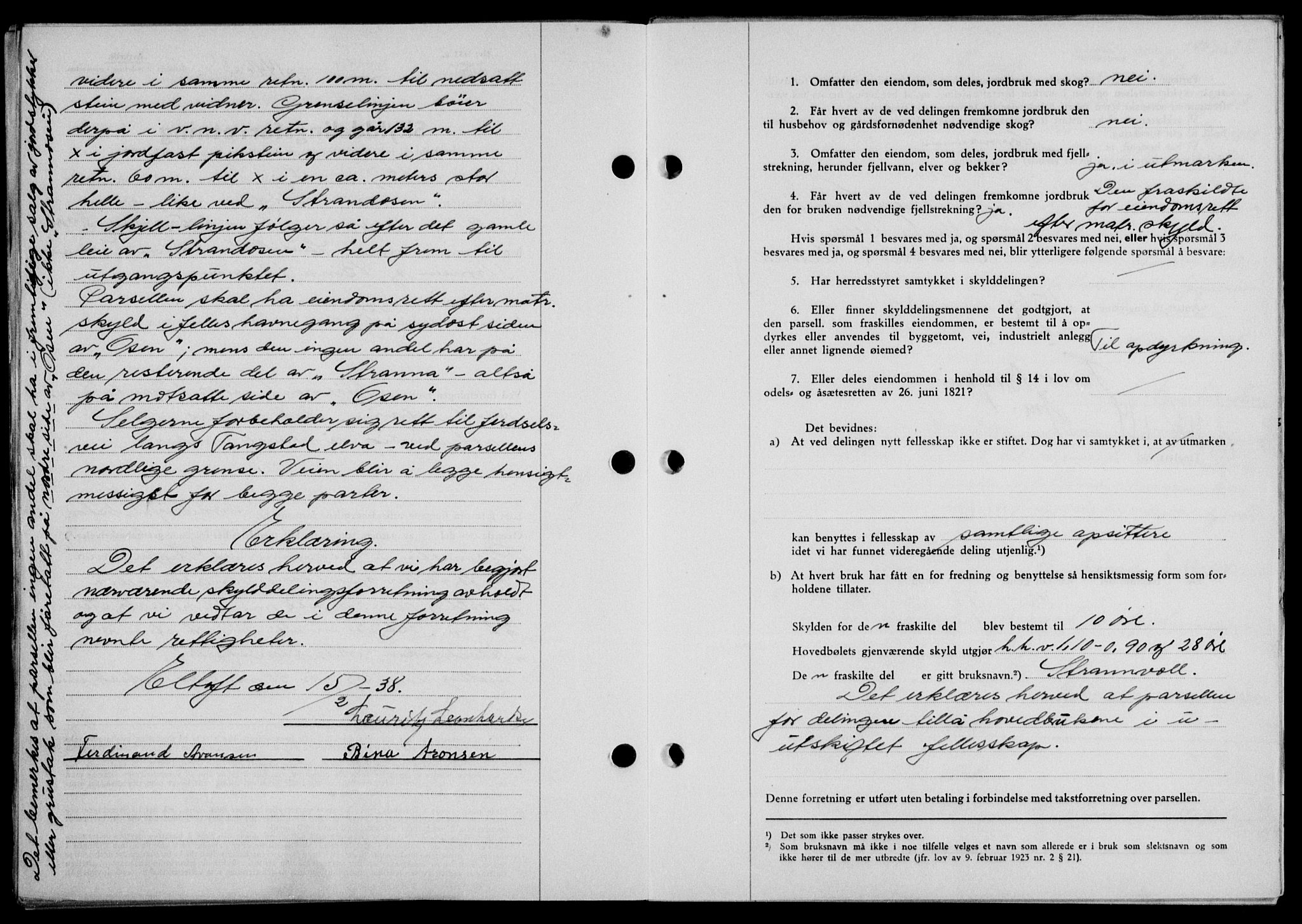 Lofoten sorenskriveri, SAT/A-0017/1/2/2C/L0004a: Mortgage book no. 4a, 1938-1938, Diary no: : 1446/1938