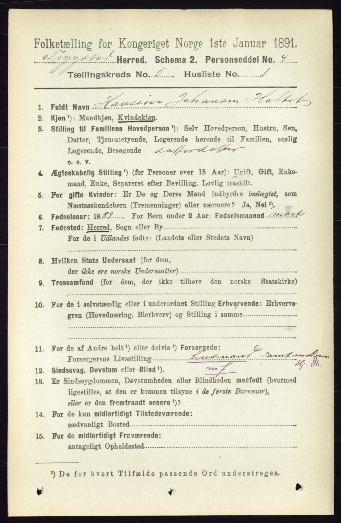 RA, 1891 Census for 0122 Trøgstad, 1891, p. 2029