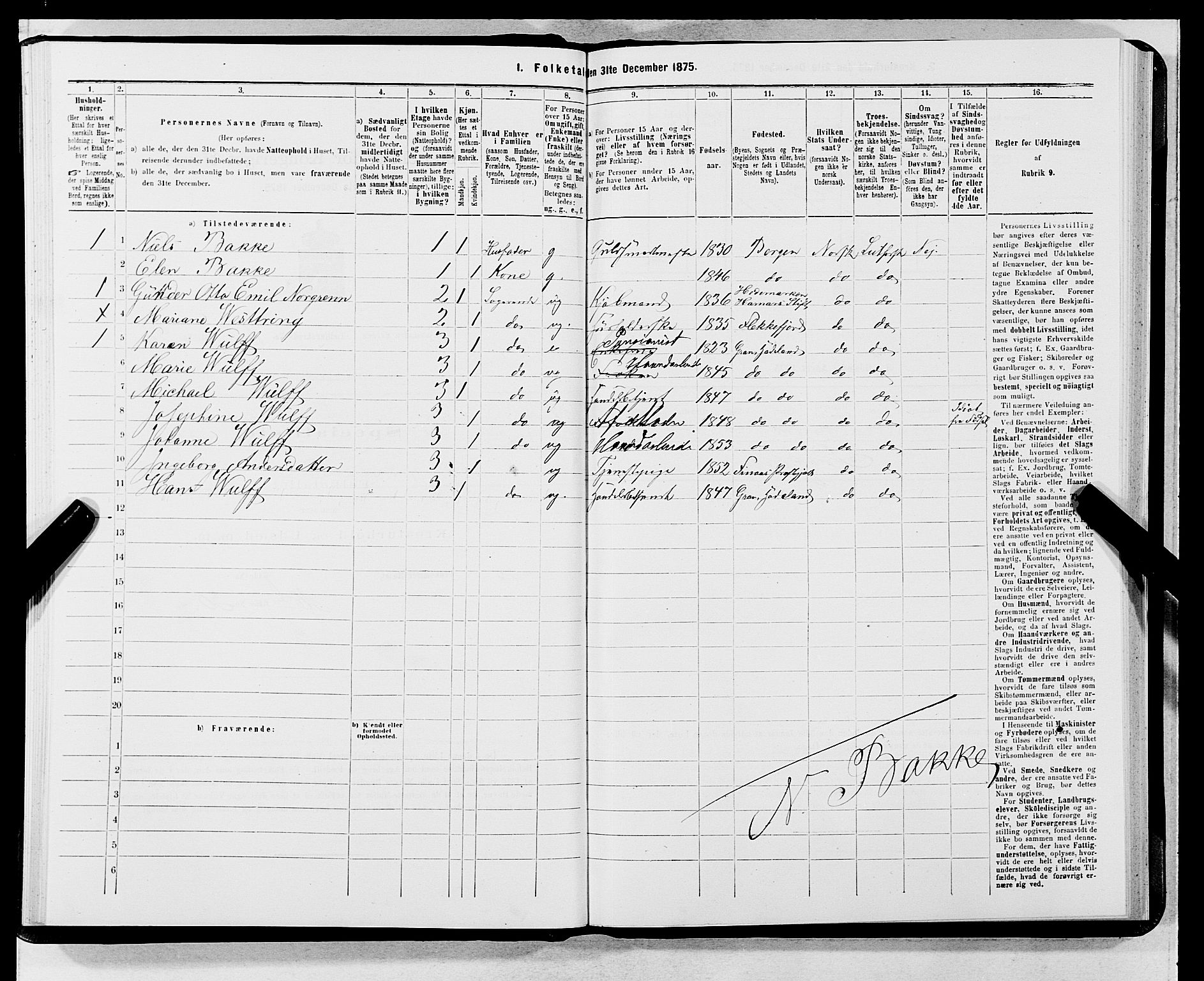 SAB, 1875 census for 1301 Bergen, 1875, p. 3655