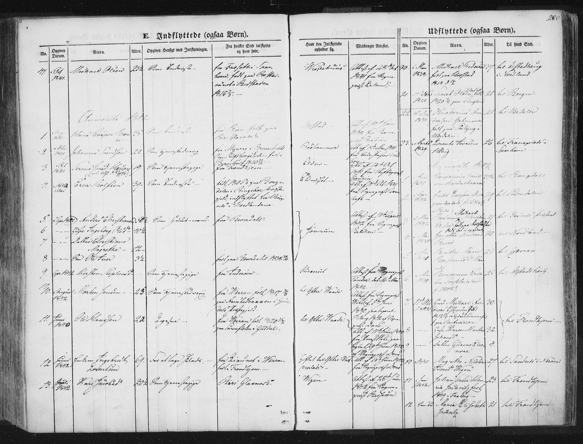 Ministerialprotokoller, klokkerbøker og fødselsregistre - Nord-Trøndelag, AV/SAT-A-1458/741/L0392: Parish register (official) no. 741A06, 1836-1848, p. 285