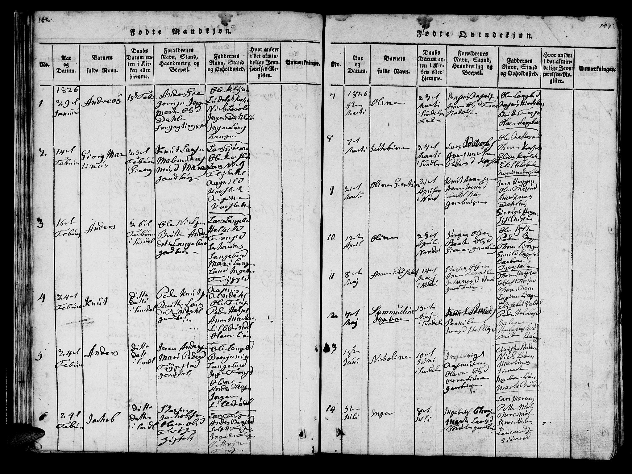Ministerialprotokoller, klokkerbøker og fødselsregistre - Møre og Romsdal, SAT/A-1454/519/L0246: Parish register (official) no. 519A05, 1817-1834, p. 100-101