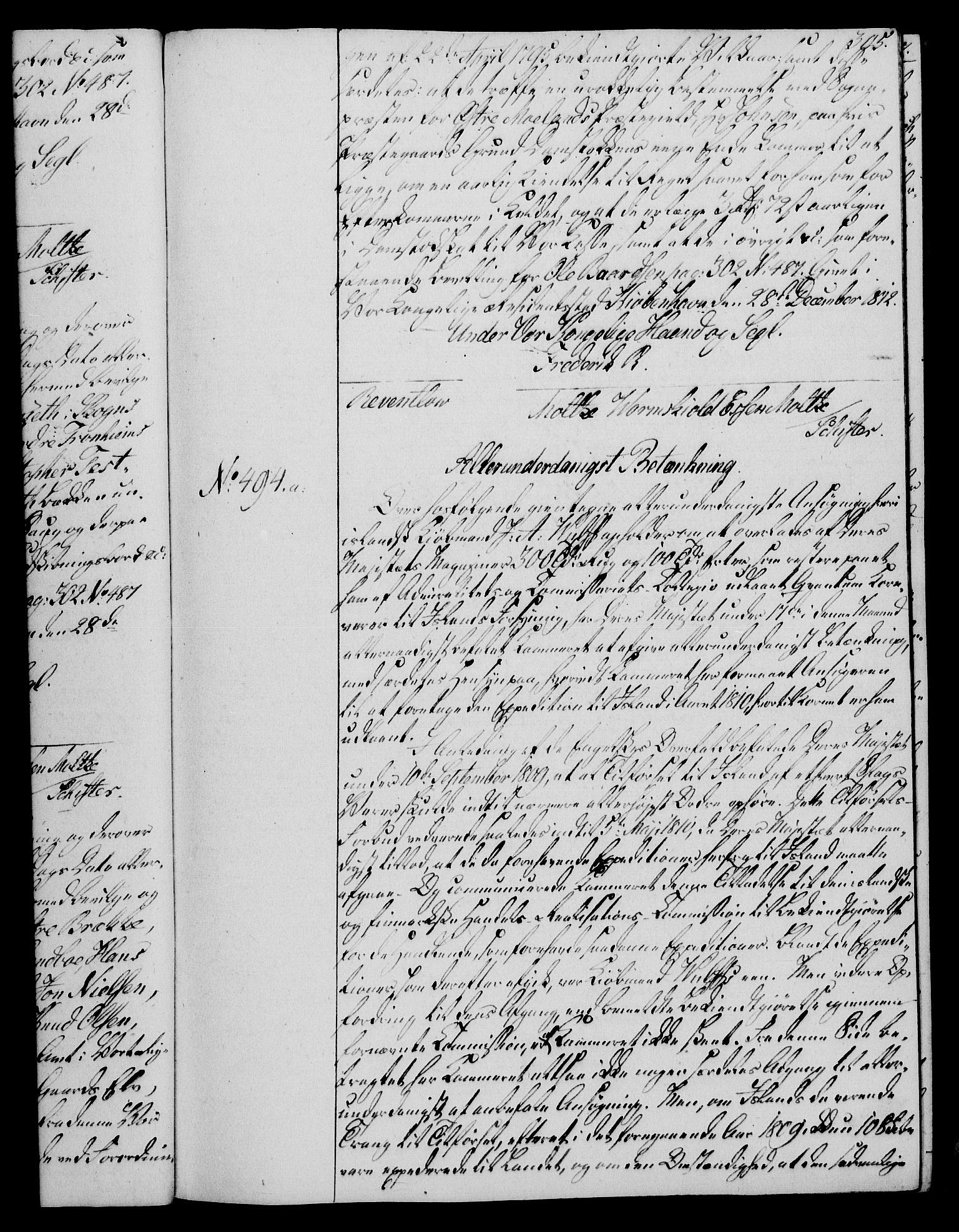 Rentekammeret, Kammerkanselliet, RA/EA-3111/G/Gg/Gga/L0020: Norsk ekspedisjonsprotokoll med register (merket RK 53.20), 1811-1814, p. 305