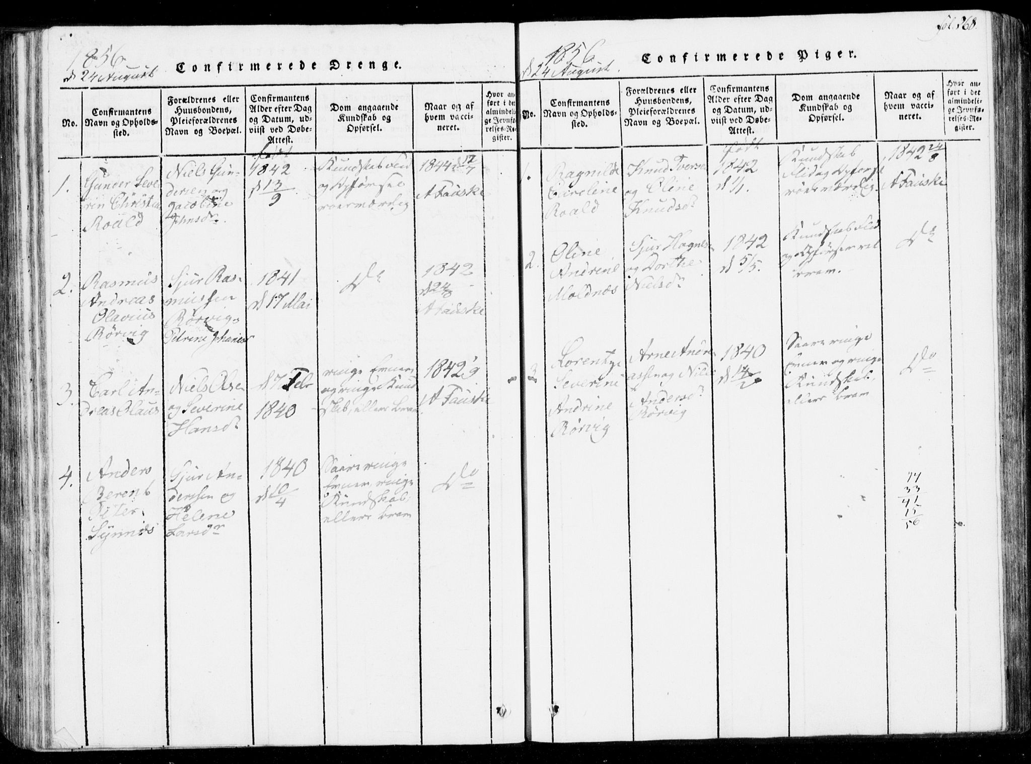 Ministerialprotokoller, klokkerbøker og fødselsregistre - Møre og Romsdal, SAT/A-1454/537/L0517: Parish register (official) no. 537A01, 1818-1862, p. 268