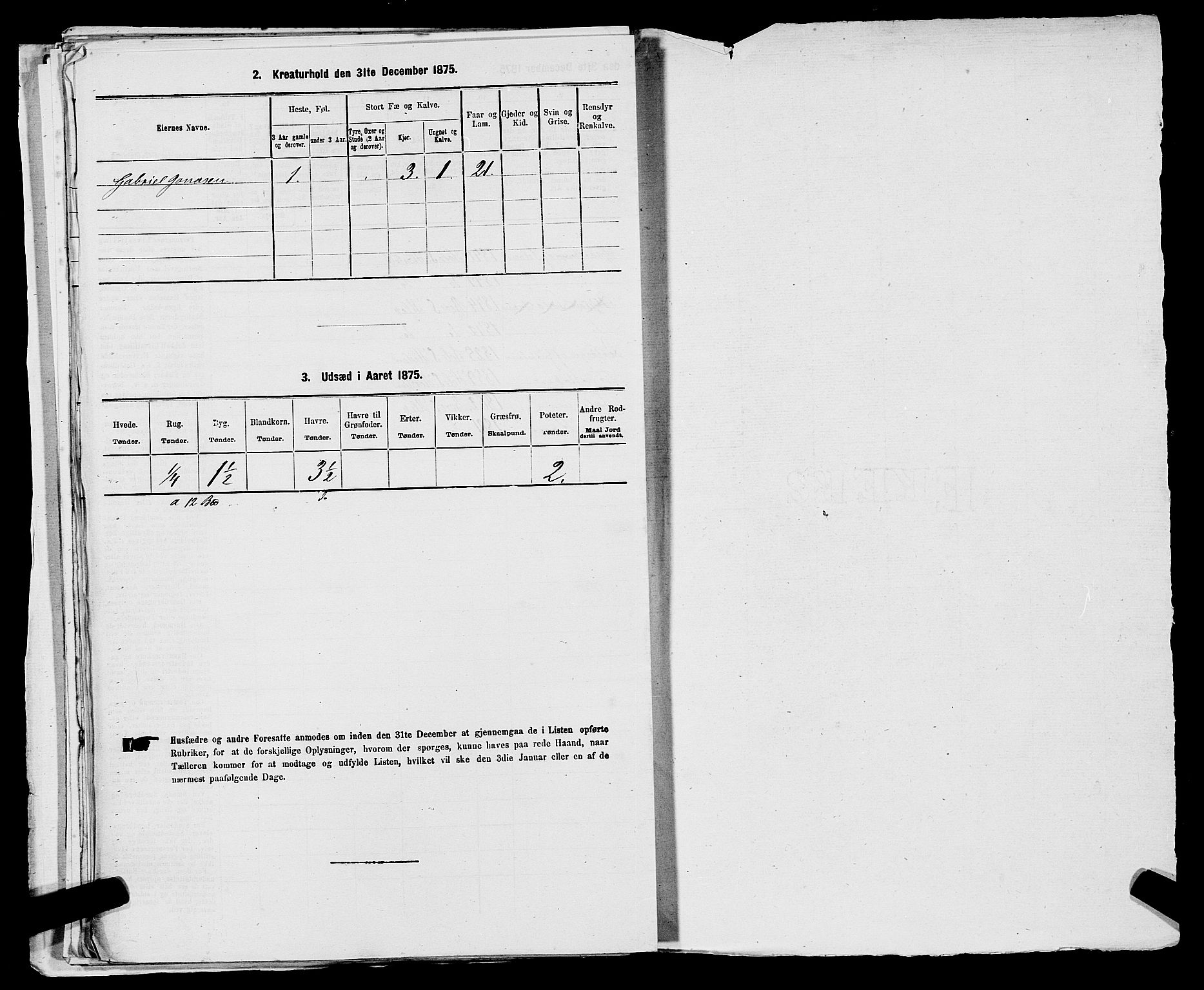 SAST, 1875 census for 1120P Klepp, 1875, p. 174