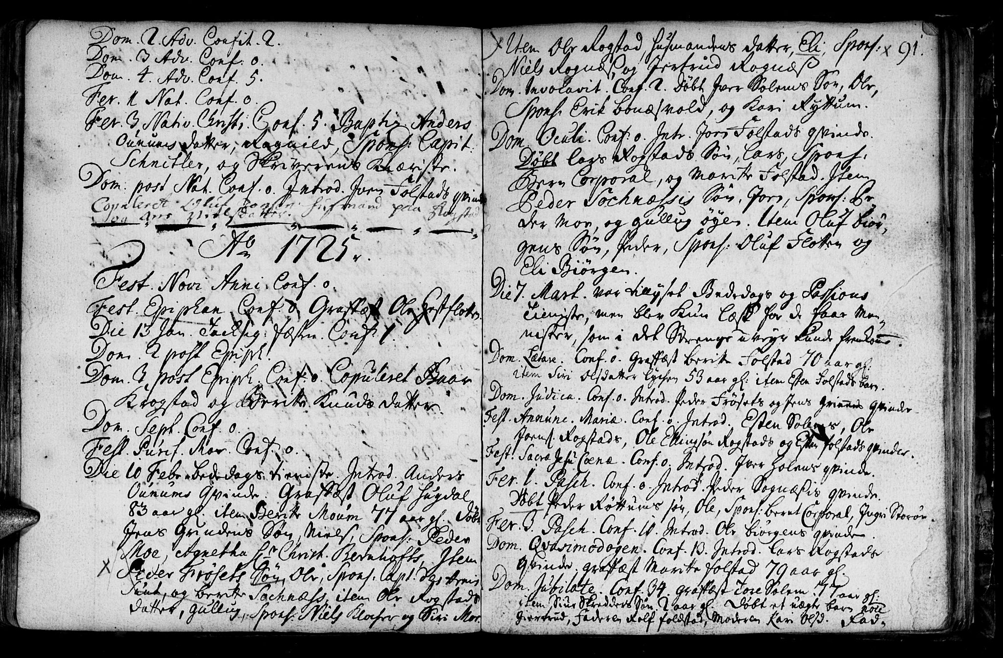 Ministerialprotokoller, klokkerbøker og fødselsregistre - Sør-Trøndelag, SAT/A-1456/687/L0990: Parish register (official) no. 687A01, 1690-1746, p. 91