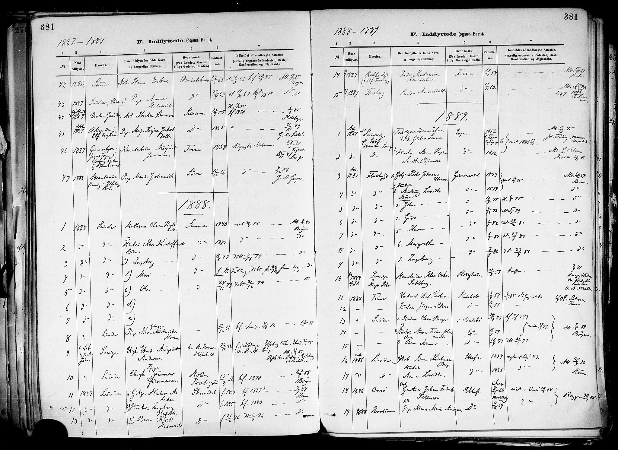 Holla kirkebøker, SAKO/A-272/F/Fa/L0008: Parish register (official) no. 8, 1882-1897, p. 381
