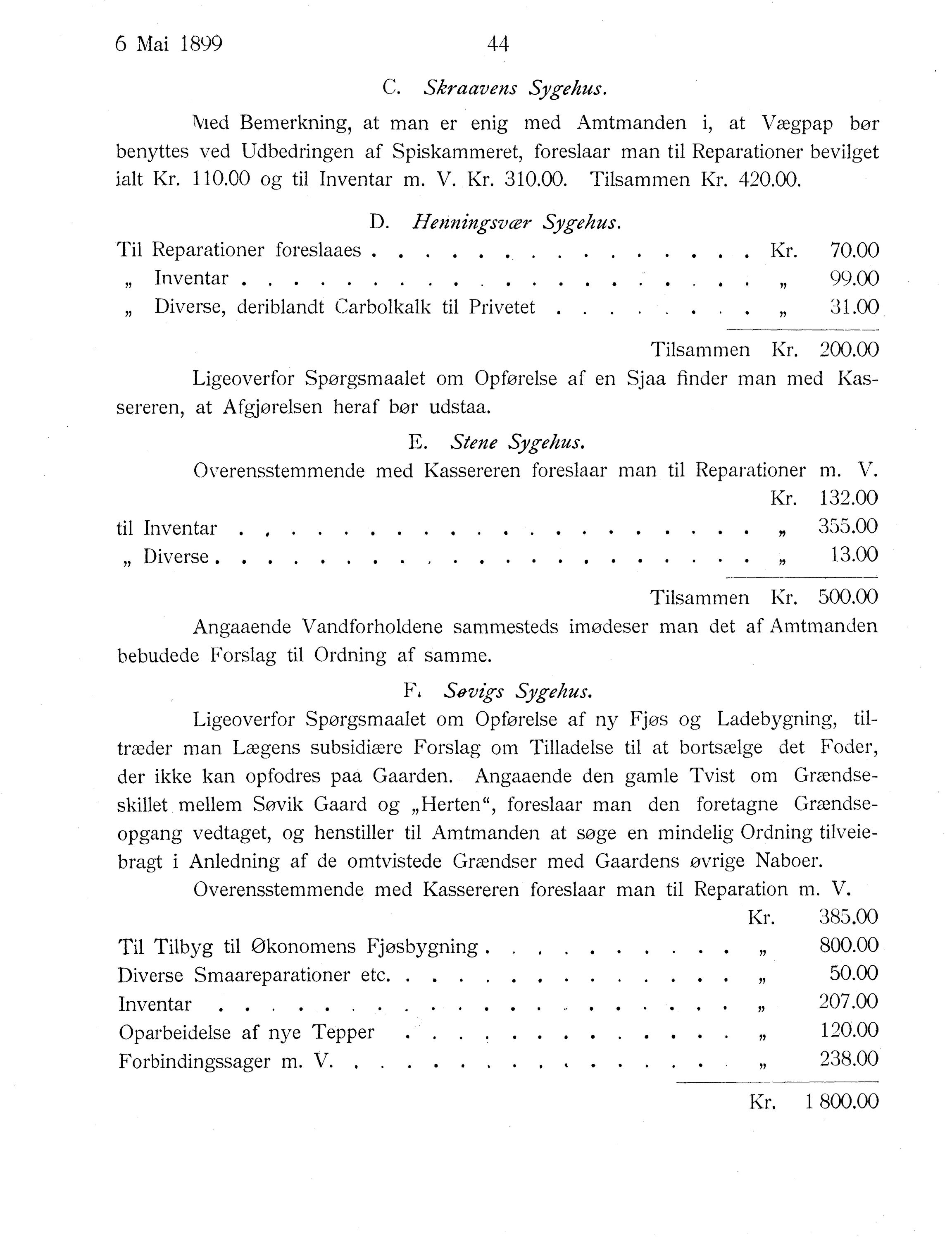 Nordland Fylkeskommune. Fylkestinget, AIN/NFK-17/176/A/Ac/L0022: Fylkestingsforhandlinger 1899, 1899