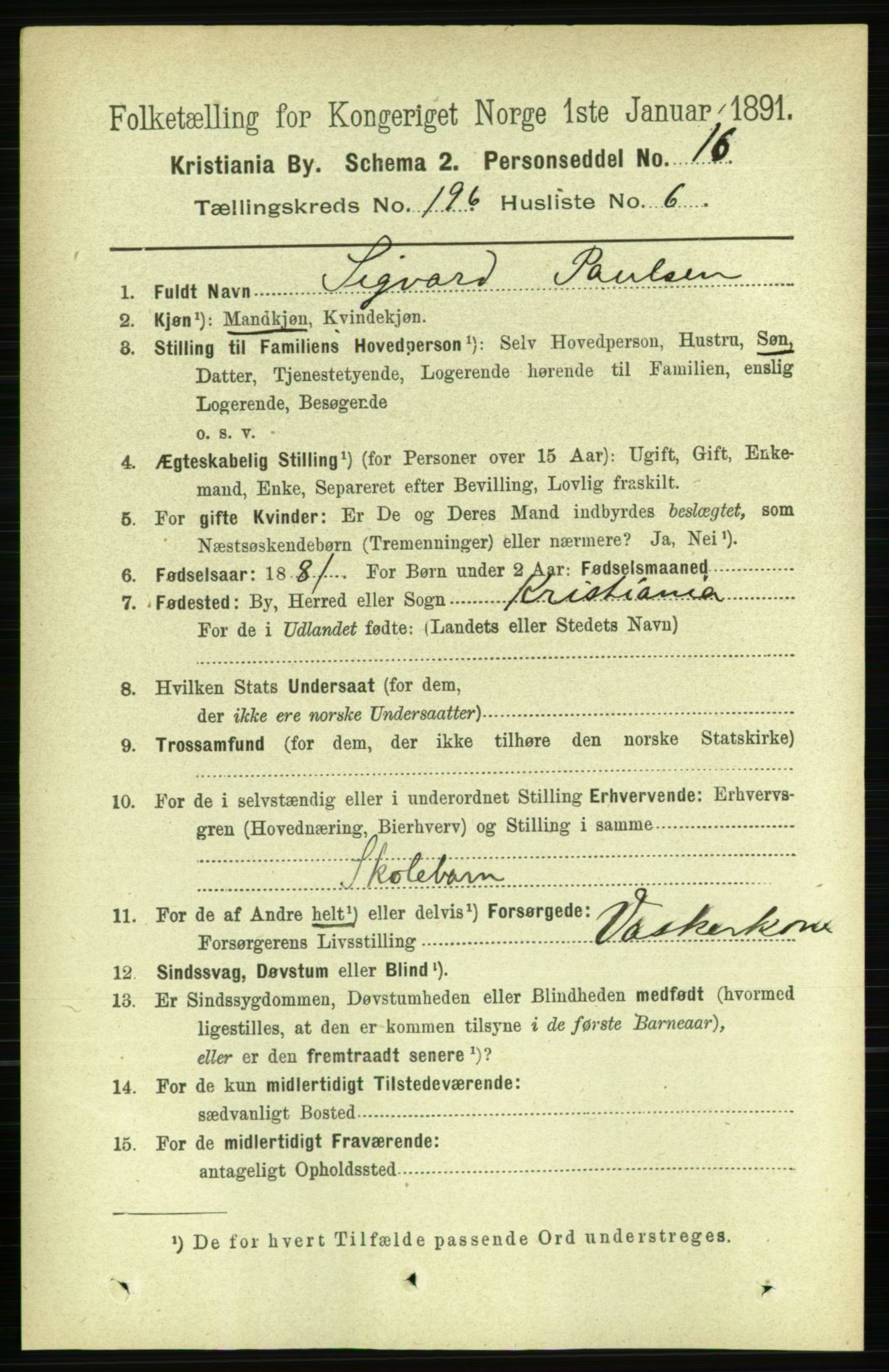 RA, 1891 census for 0301 Kristiania, 1891, p. 118395