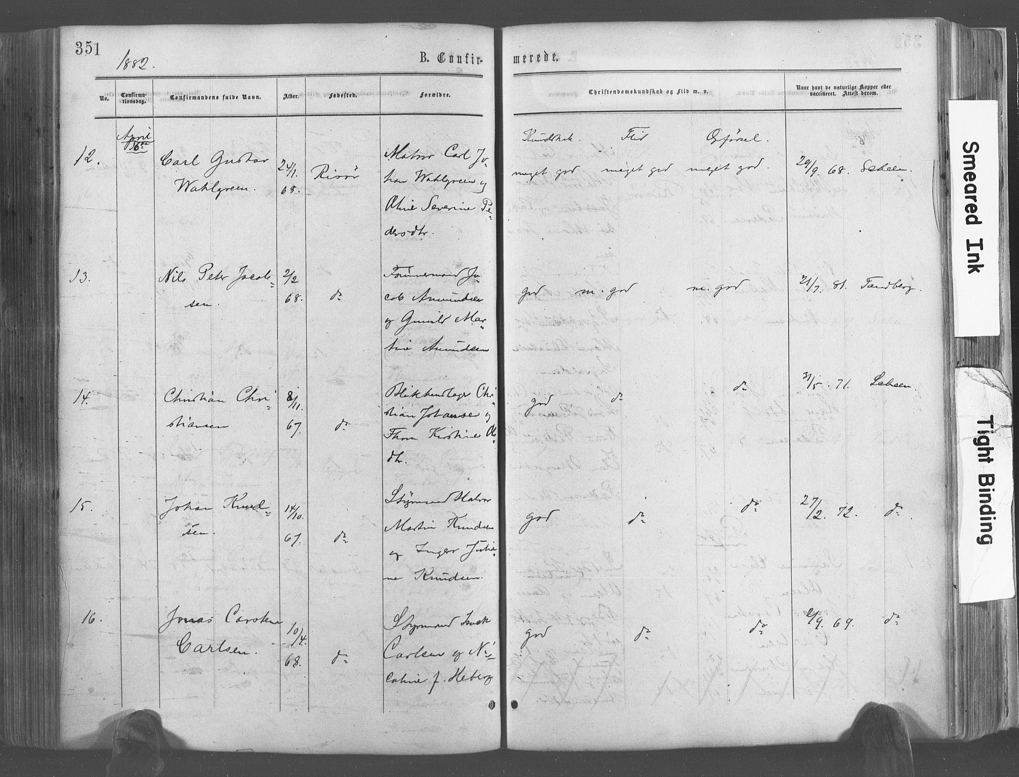 Risør sokneprestkontor, AV/SAK-1111-0035/F/Fa/L0004: Parish register (official) no. A 4, 1865-1882, p. 351