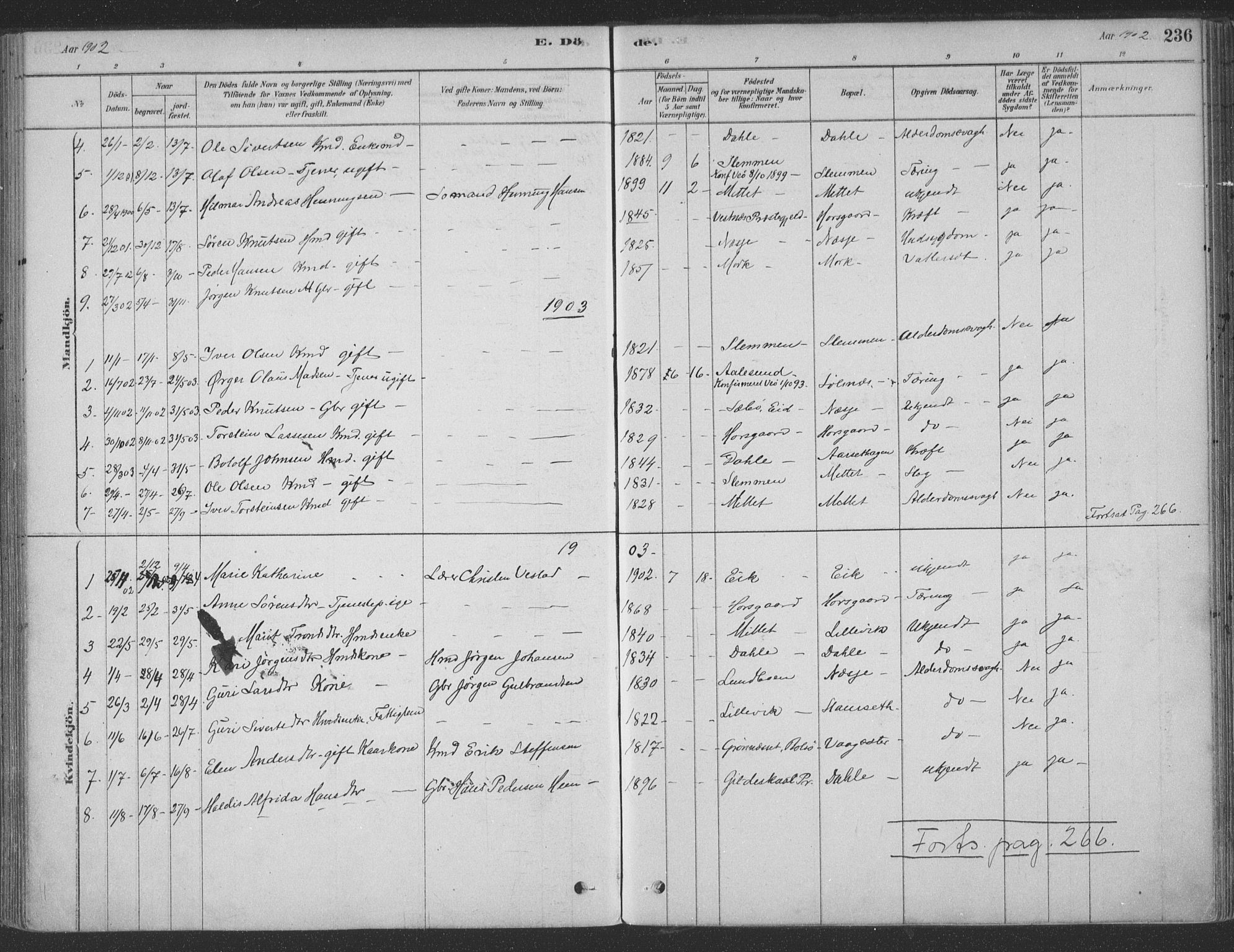 Ministerialprotokoller, klokkerbøker og fødselsregistre - Møre og Romsdal, AV/SAT-A-1454/547/L0604: Parish register (official) no. 547A06, 1878-1906, p. 236