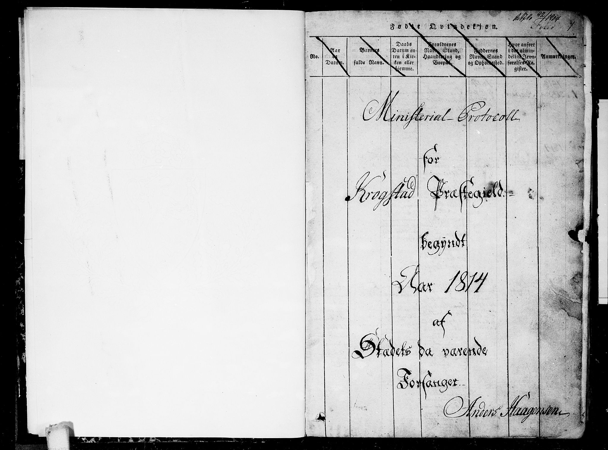 Kråkstad prestekontor Kirkebøker, AV/SAO-A-10125a/G/Ga/L0001: Parish register (copy) no. I 1, 1813-1824