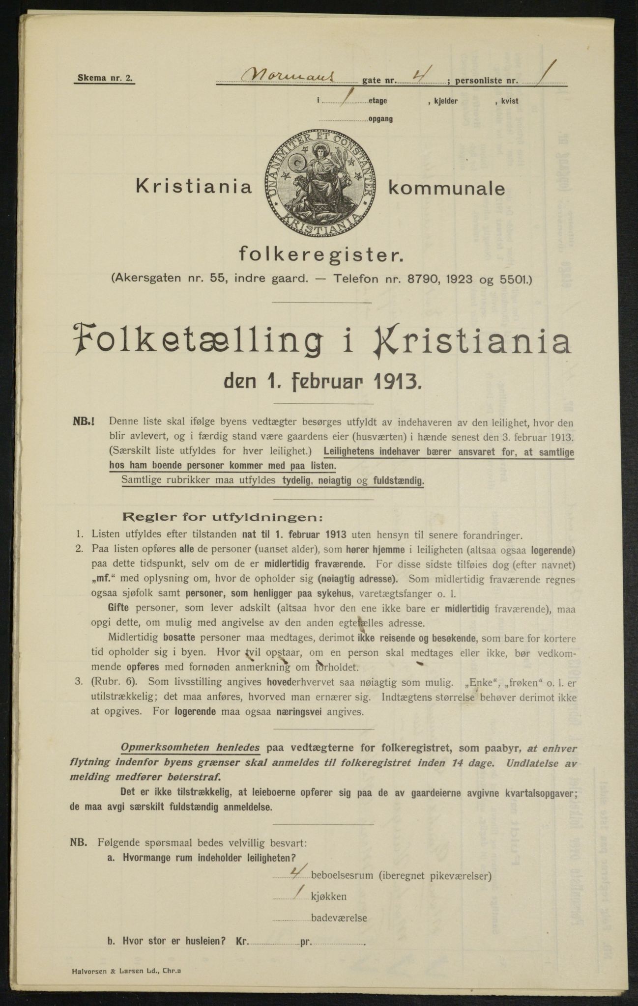 OBA, Municipal Census 1913 for Kristiania, 1913, p. 73524