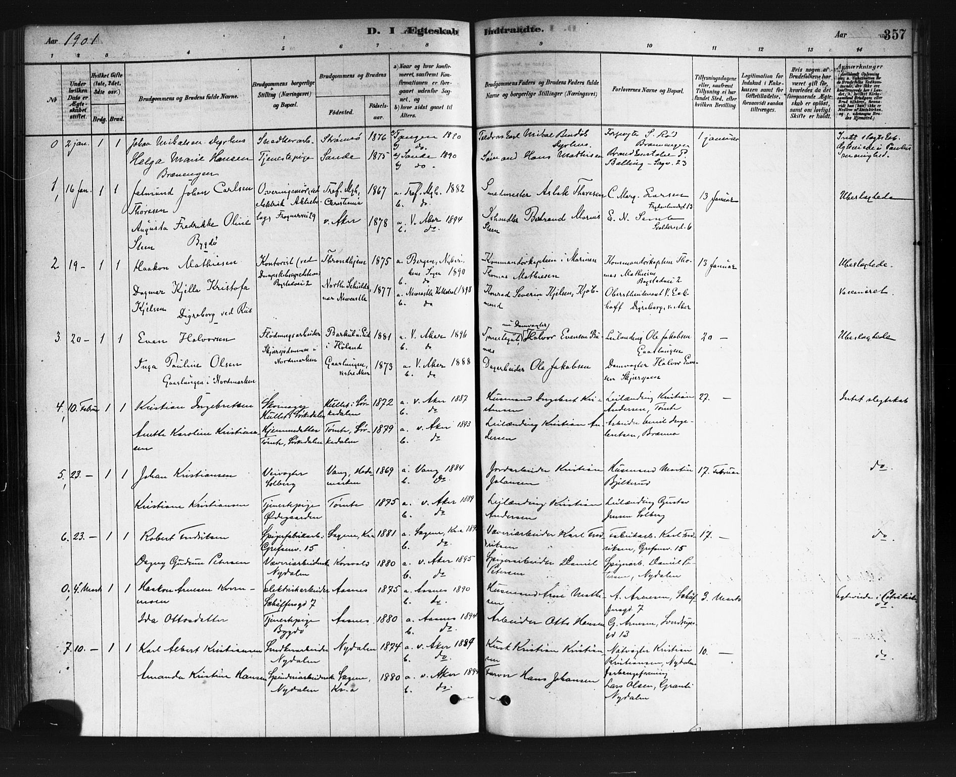 Vestre Aker prestekontor Kirkebøker, SAO/A-10025/F/Fa/L0008: Parish register (official) no. 8, 1878-1903, p. 357