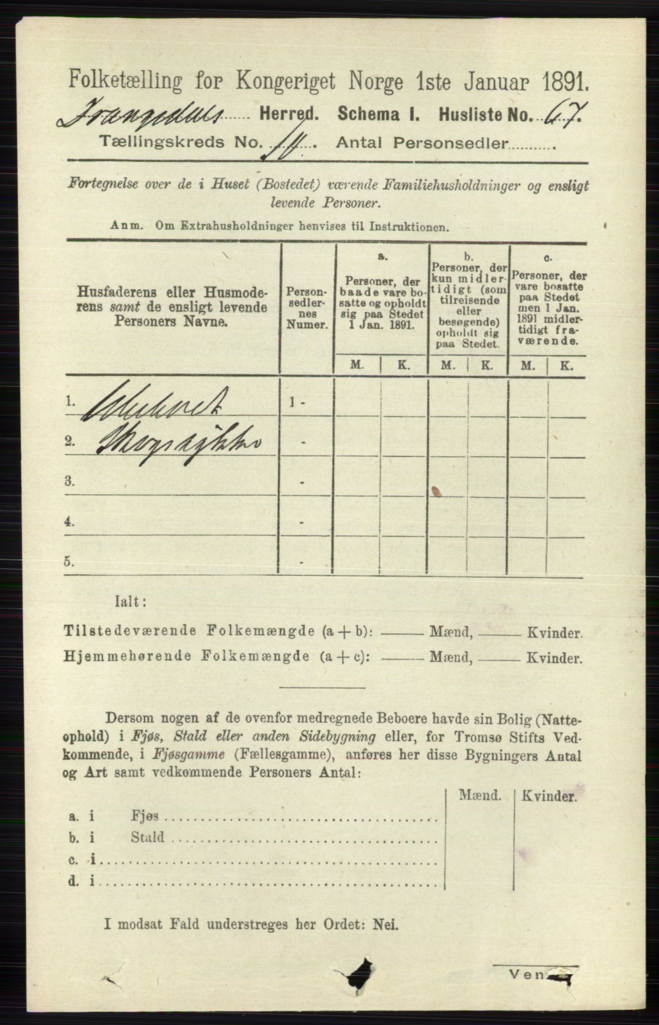 RA, 1891 census for 0817 Drangedal, 1891, p. 3413