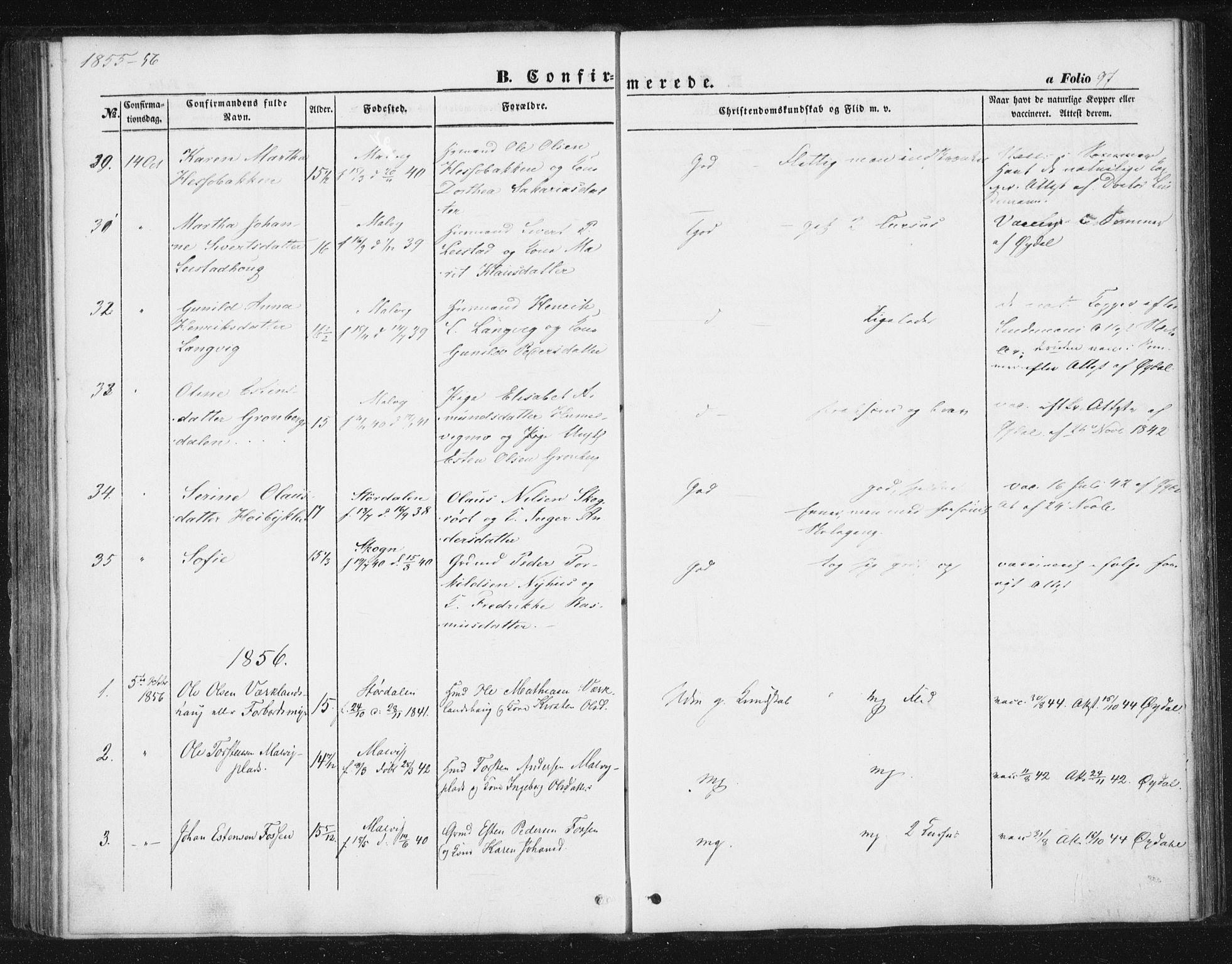 Ministerialprotokoller, klokkerbøker og fødselsregistre - Sør-Trøndelag, SAT/A-1456/616/L0407: Parish register (official) no. 616A04, 1848-1856, p. 97