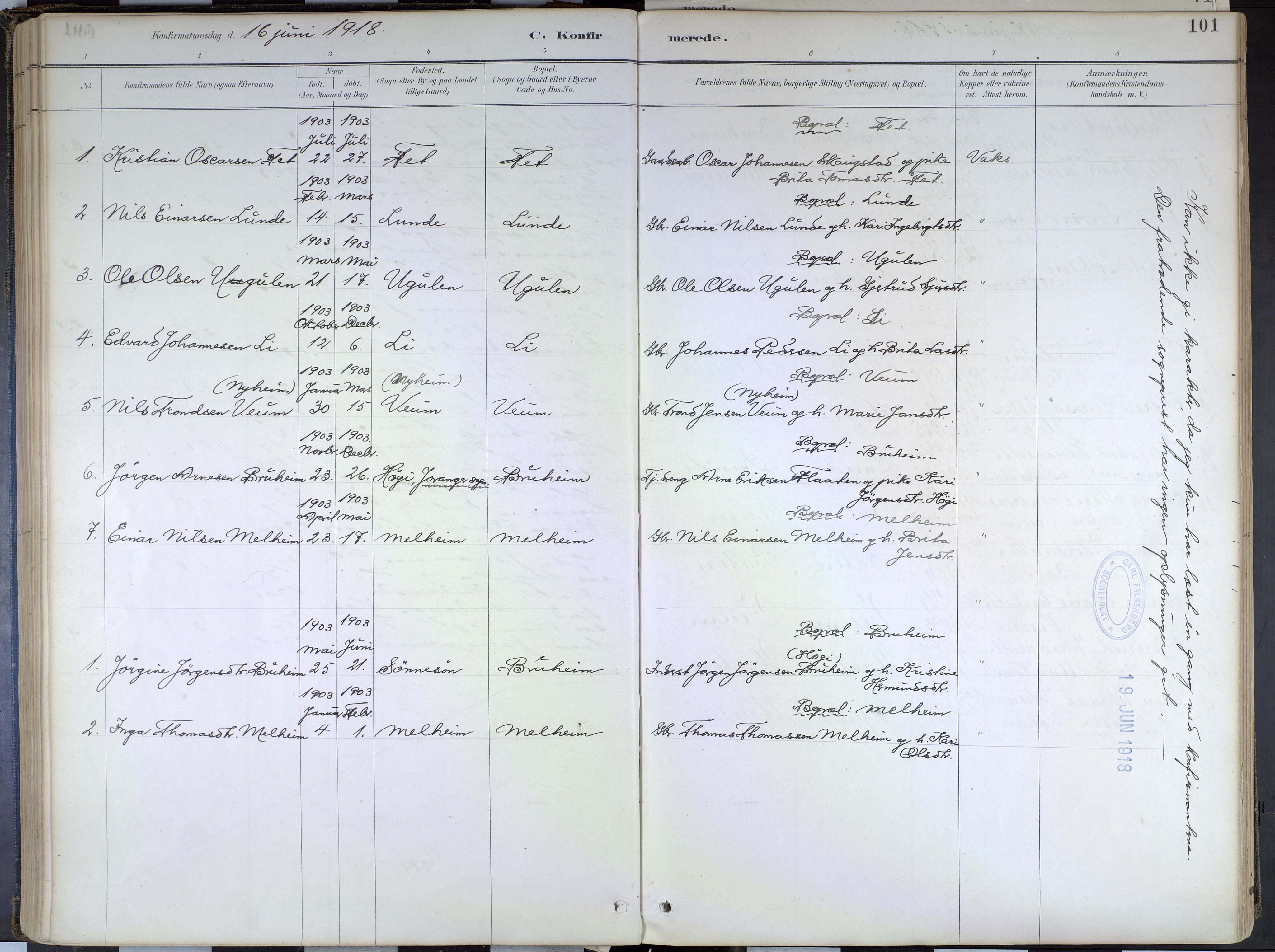 Hafslo sokneprestembete, SAB/A-80301/H/Haa/Haad/L0001: Parish register (official) no. D 1, 1886-1934, p. 101
