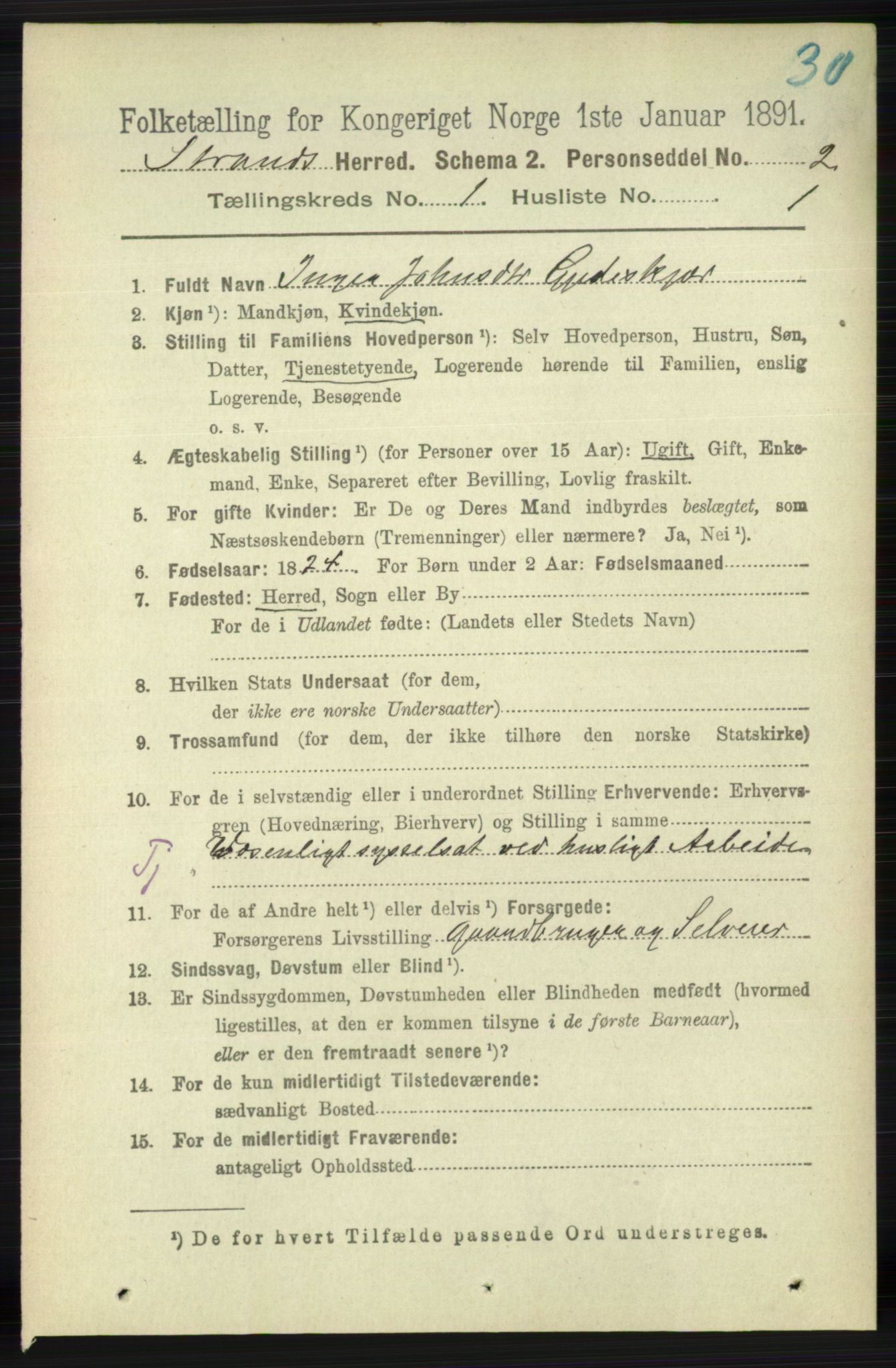 RA, 1891 census for 1130 Strand, 1891, p. 83