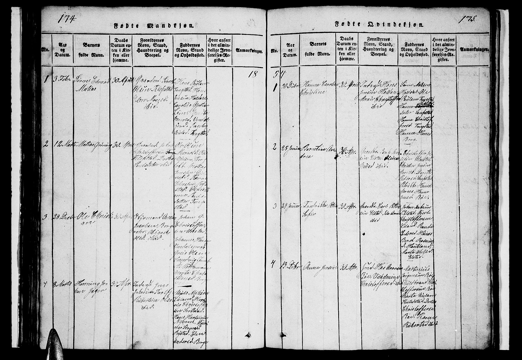 Ministerialprotokoller, klokkerbøker og fødselsregistre - Nordland, AV/SAT-A-1459/880/L1139: Parish register (copy) no. 880C01, 1836-1857, p. 174-175