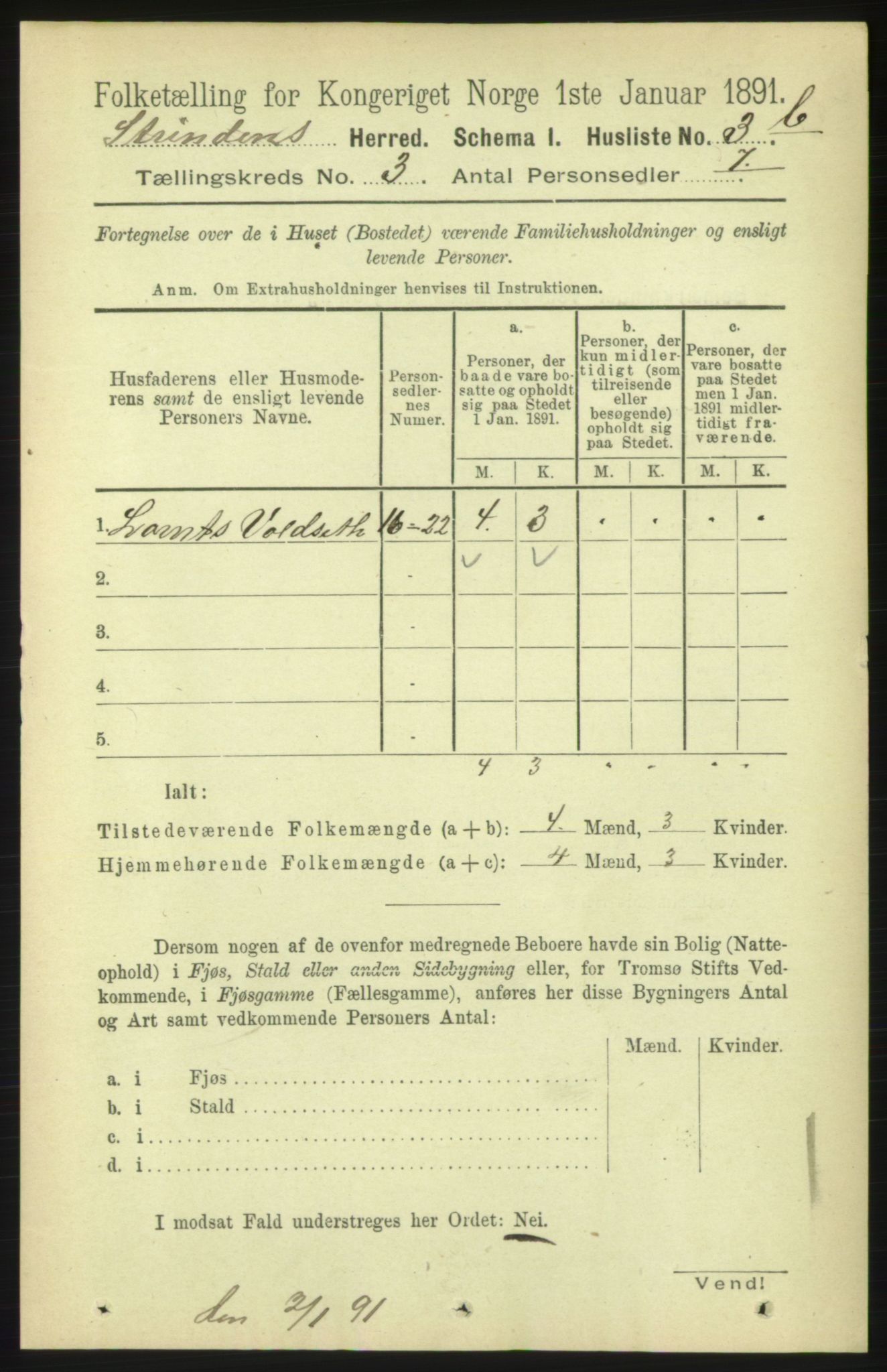 RA, 1891 census for 1660 Strinda, 1891, p. 1912