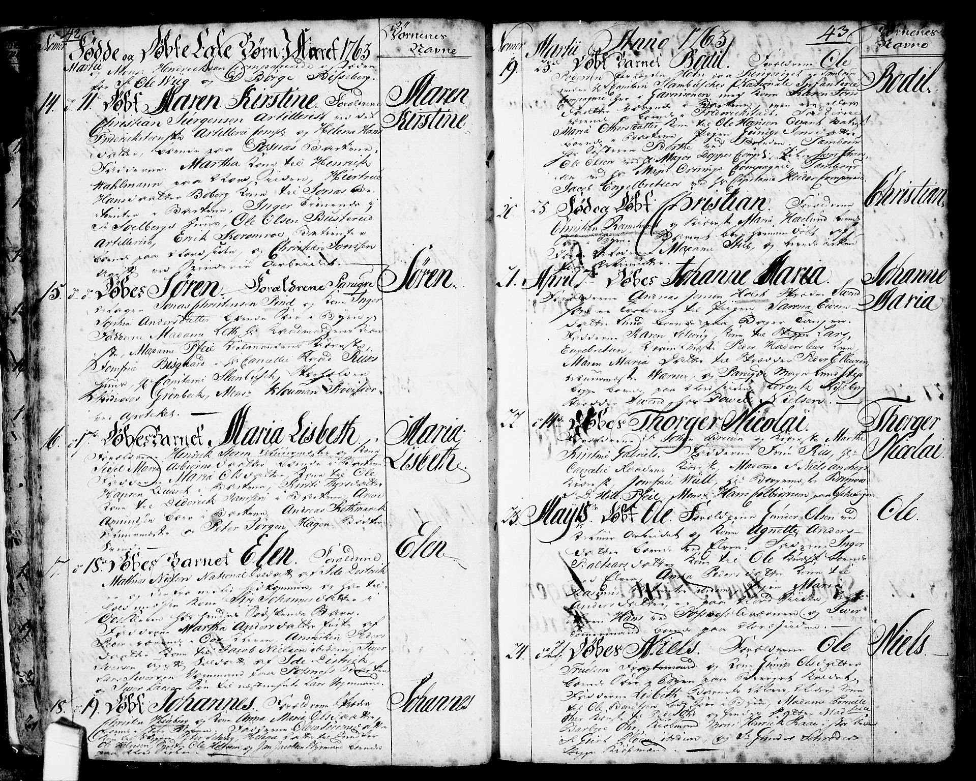 Halden prestekontor Kirkebøker, AV/SAO-A-10909/F/Fa/L0001: Parish register (official) no. I 1, 1758-1791, p. 42-43