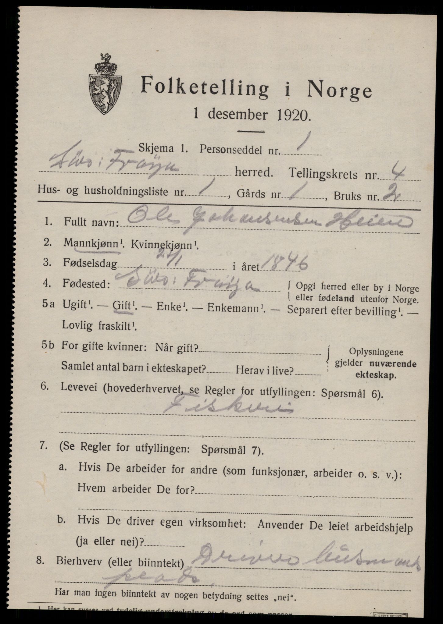 SAT, 1920 census for Sør-Frøya, 1920, p. 3387