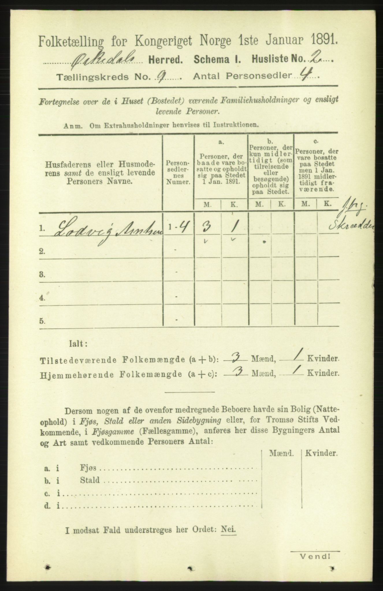 RA, 1891 census for 1638 Orkdal, 1891, p. 4219