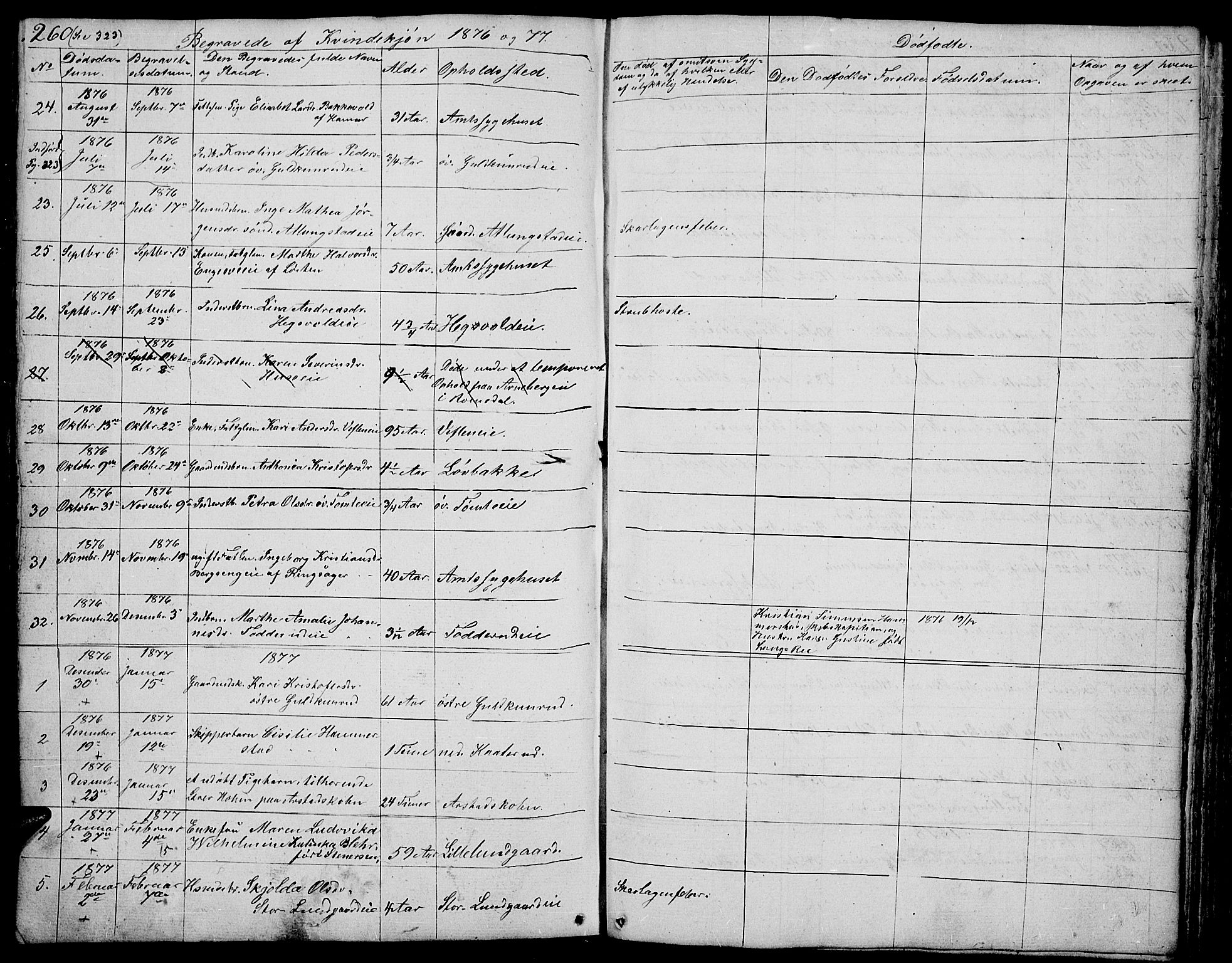 Stange prestekontor, SAH/PREST-002/L/L0002: Parish register (copy) no. 2, 1838-1879, p. 260