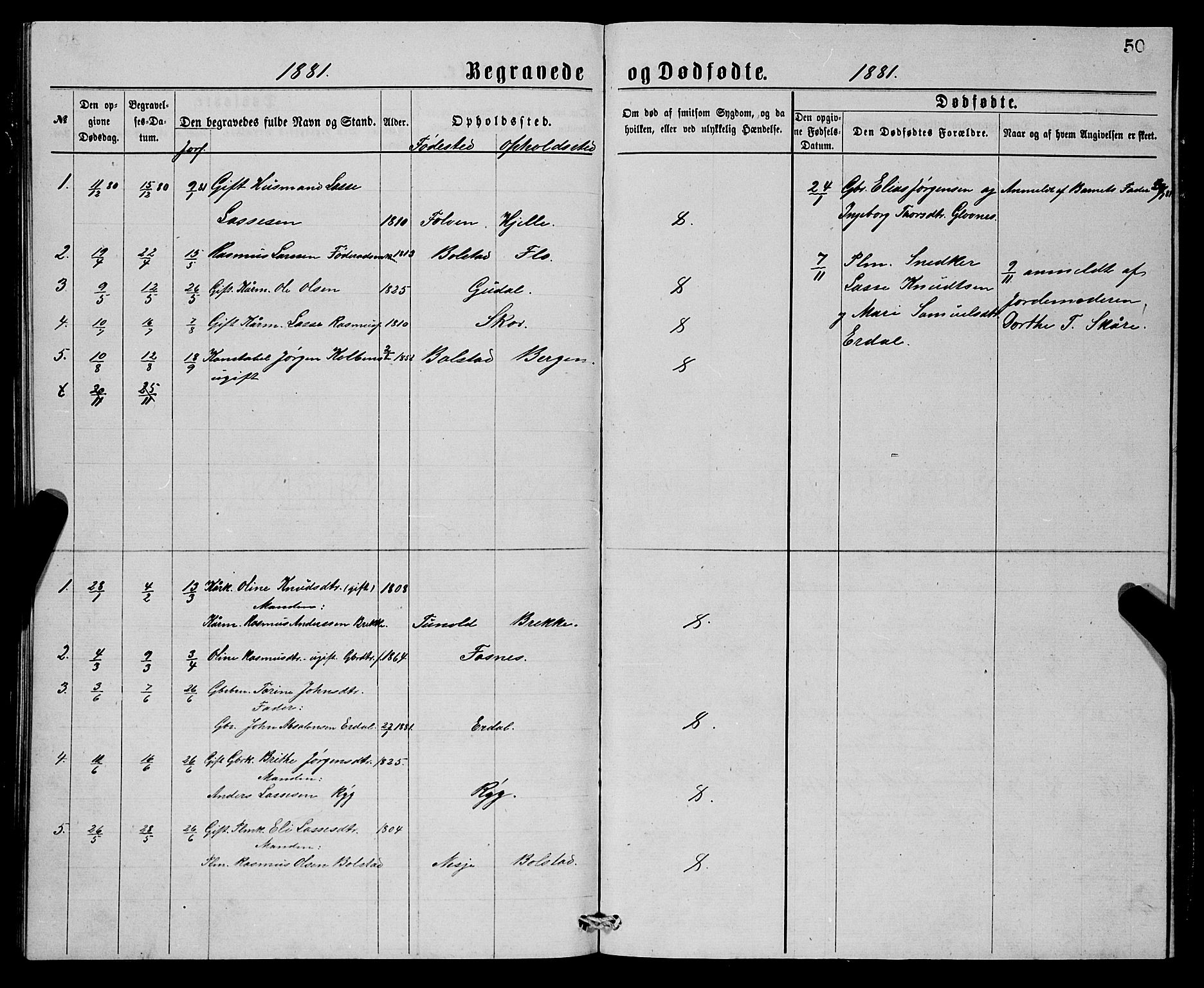 Stryn Sokneprestembete, AV/SAB-A-82501: Parish register (copy) no. C 2, 1877-1881, p. 50