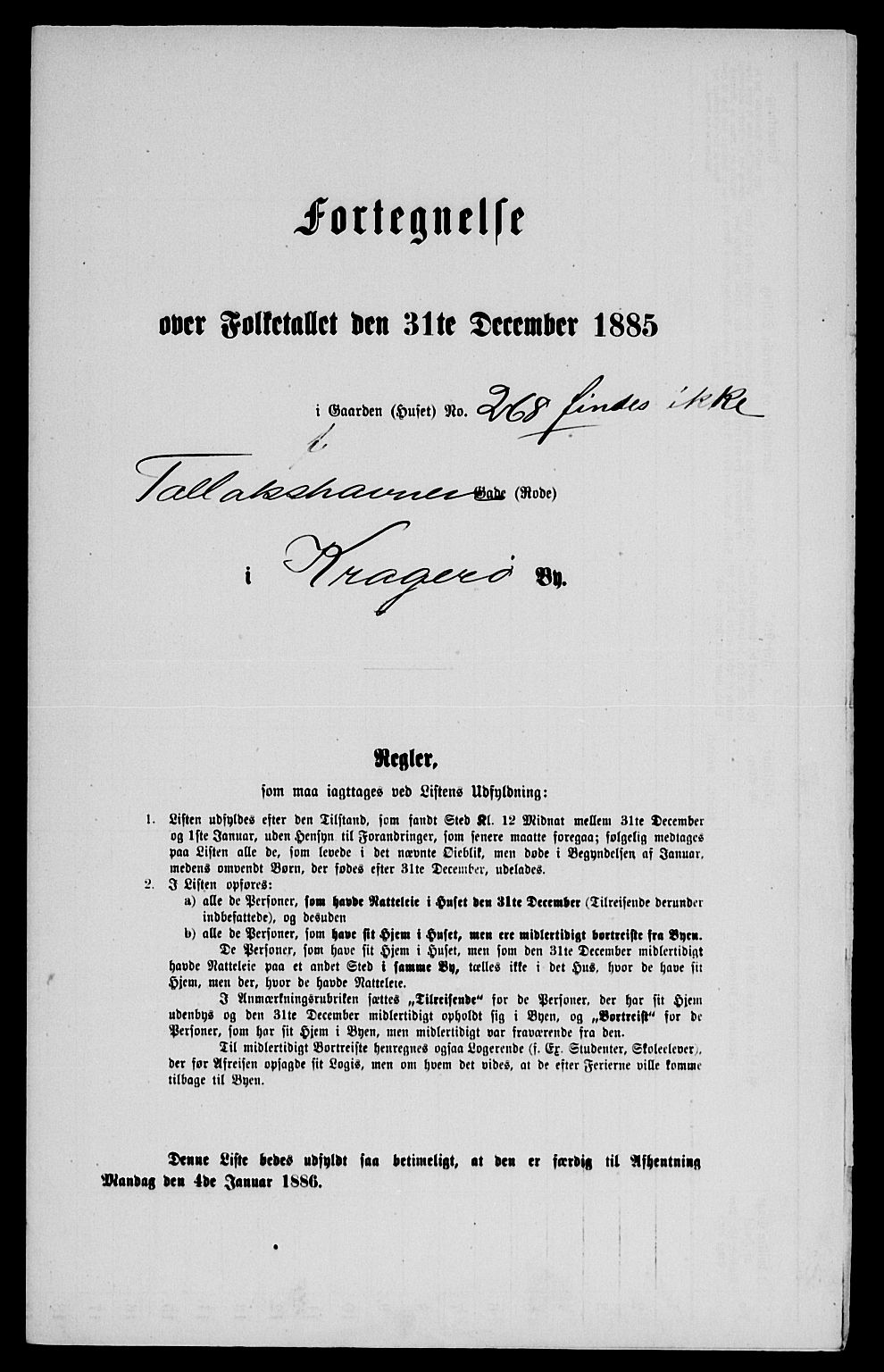 SAKO, 1885 census for 0801 Kragerø, 1885, p. 443