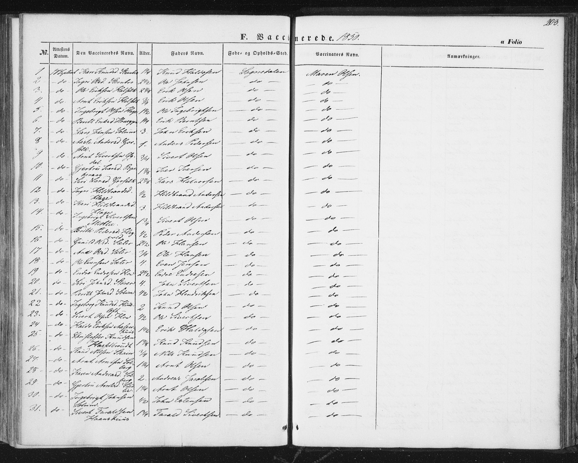 Ministerialprotokoller, klokkerbøker og fødselsregistre - Sør-Trøndelag, SAT/A-1456/689/L1038: Parish register (official) no. 689A03, 1848-1872, p. 203