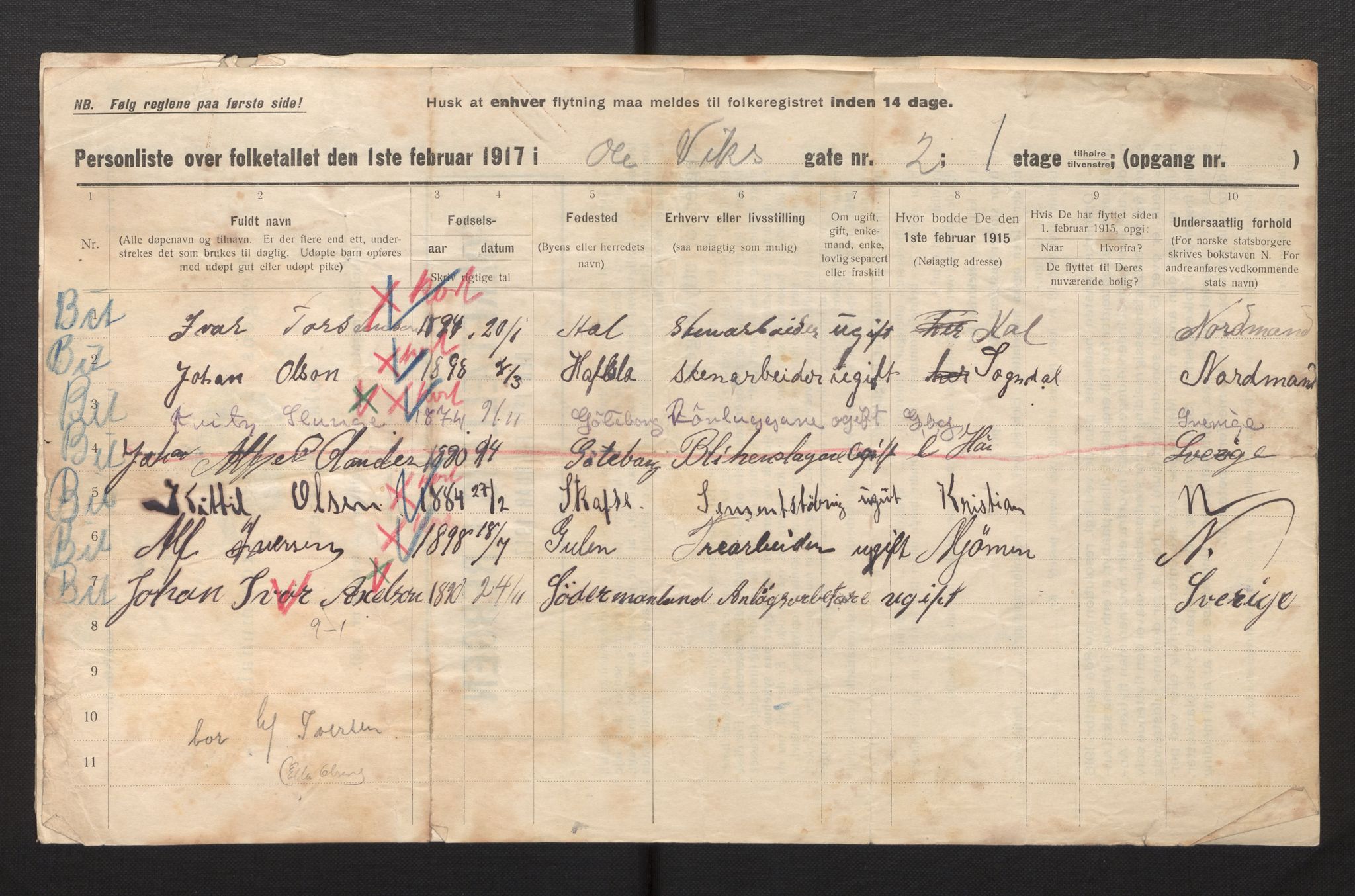 SAB, Municipal Census 1917 for Bergen, 1917, p. 29411