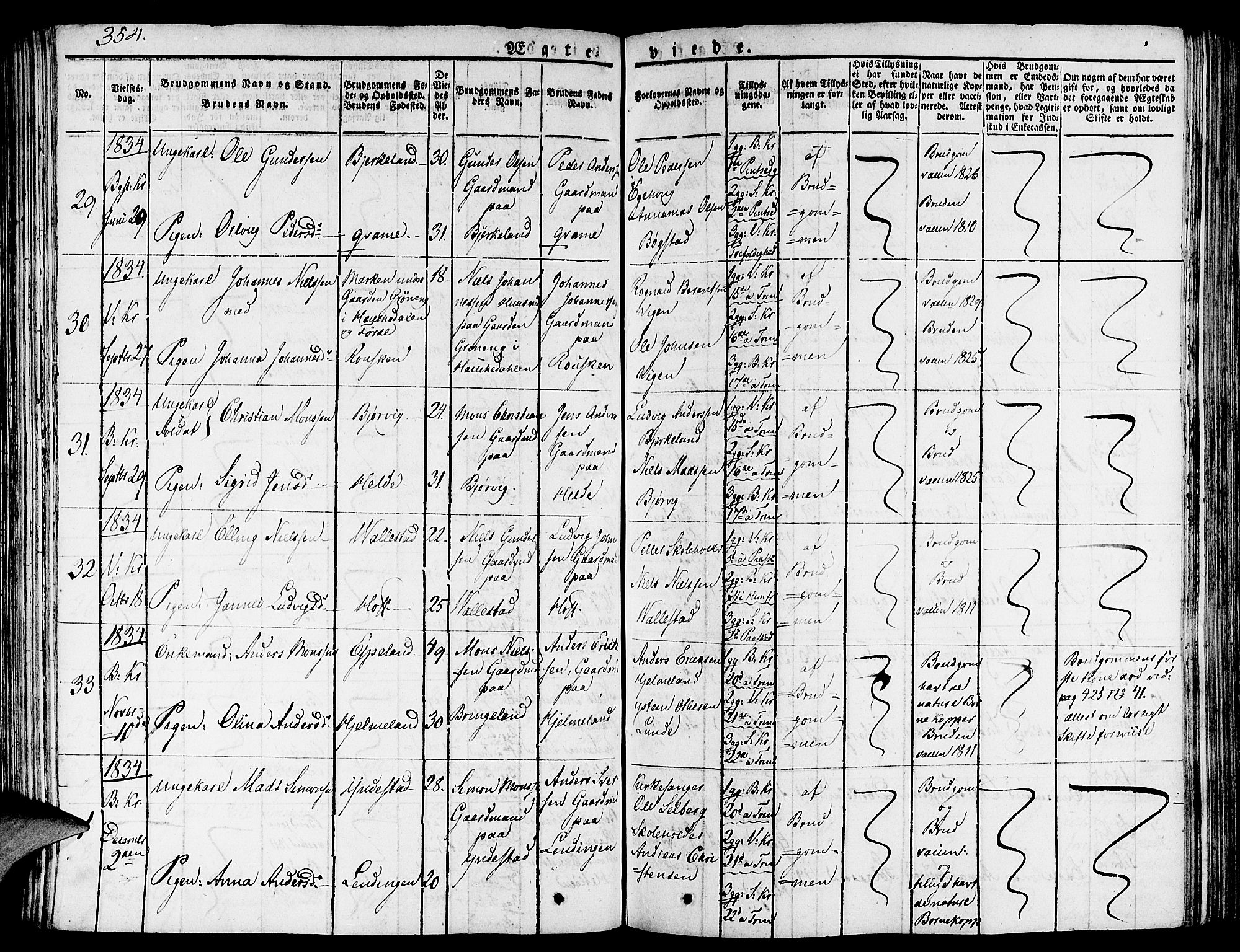 Gaular sokneprestembete, AV/SAB-A-80001/H/Haa: Parish register (official) no. A 3, 1821-1840, p. 354